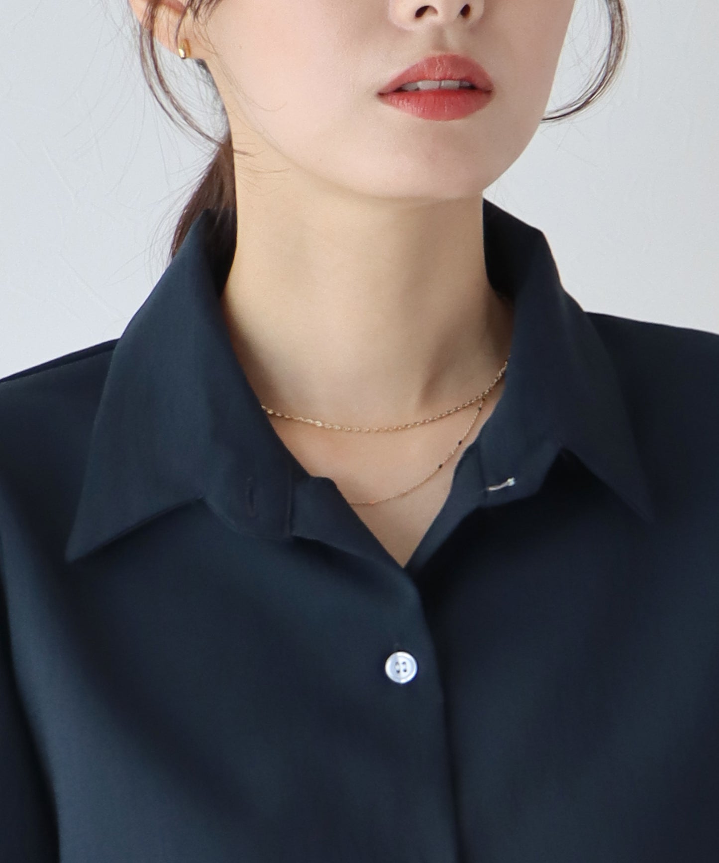 퍼프 슬리브 셔츠 【고양이 포스】