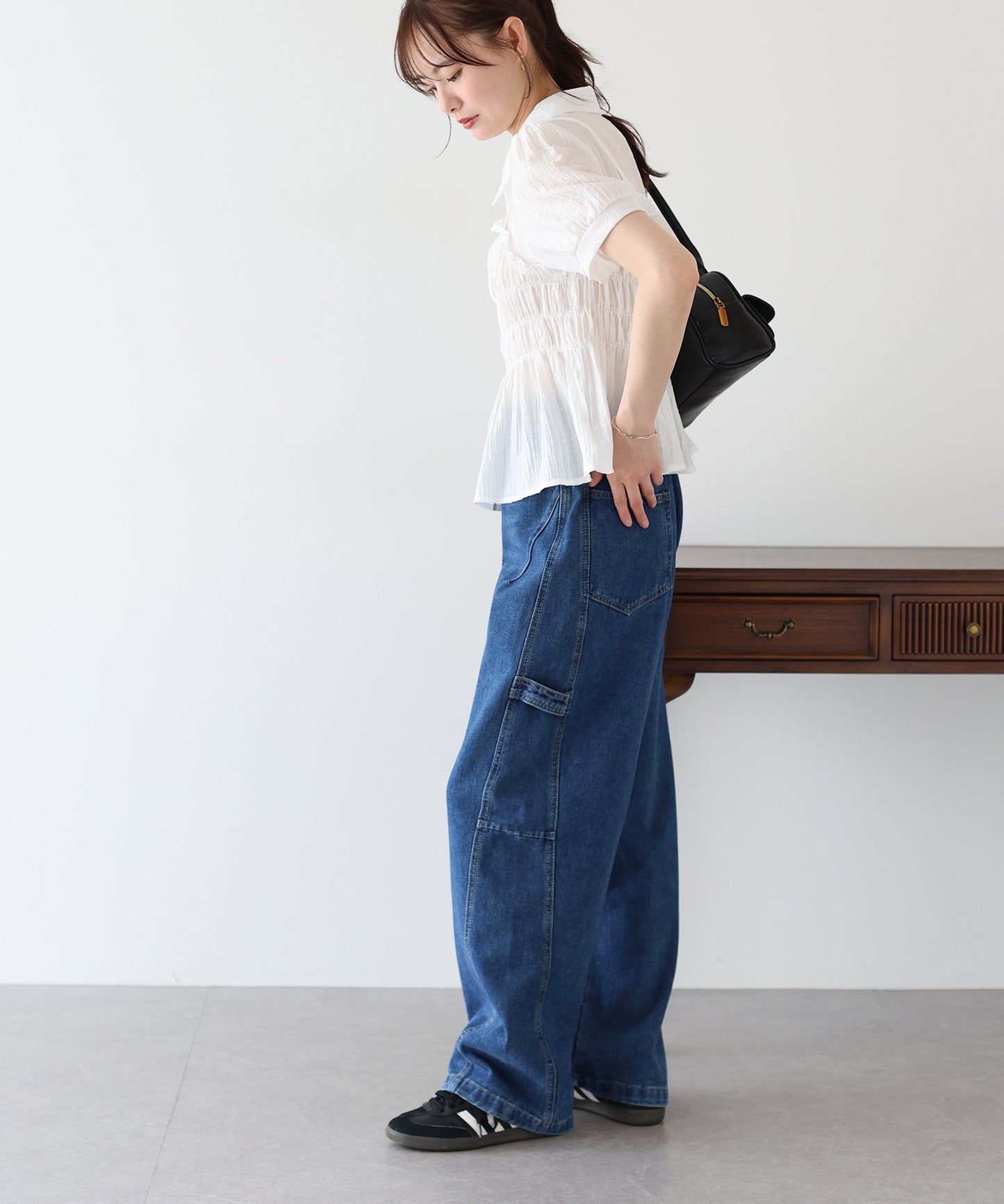 【新商品限定5%OFF(木)】バックゴムペインターカーブデニムパンツ