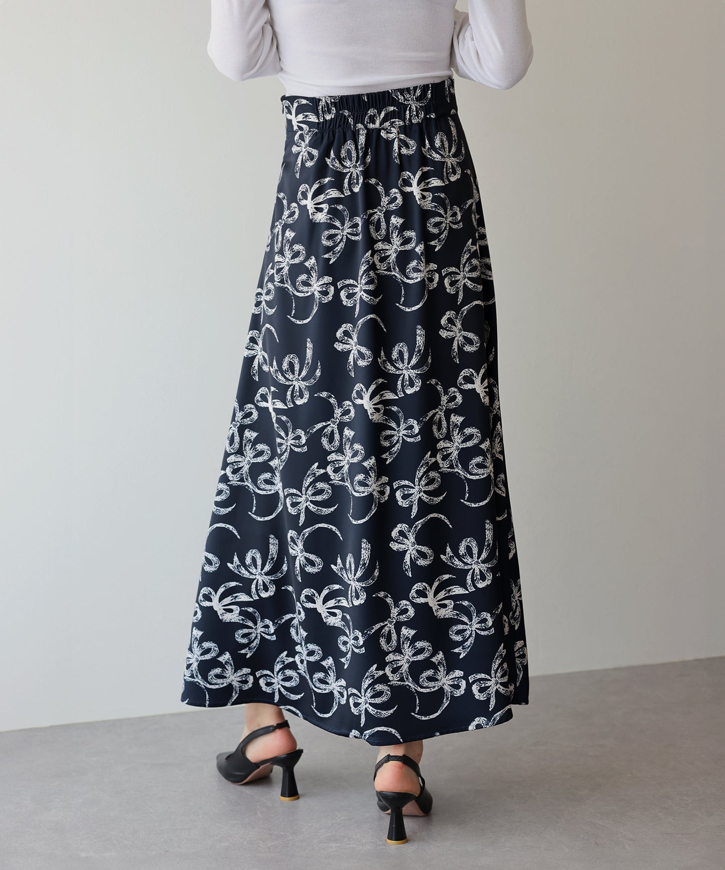 【SALE】リボンプリントマーメイドスカート