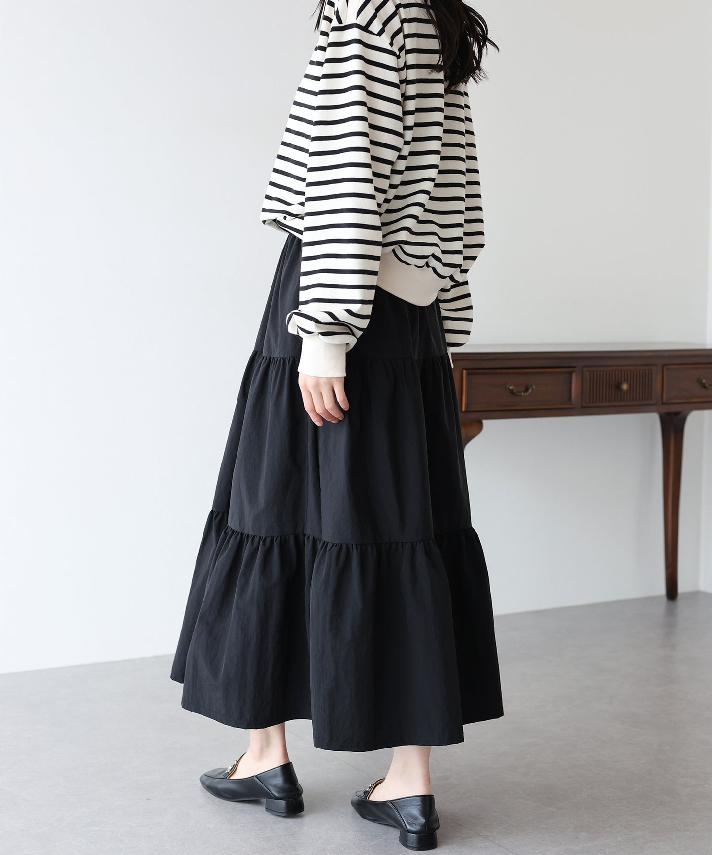 【SALE】ナイロンティアードスカート
