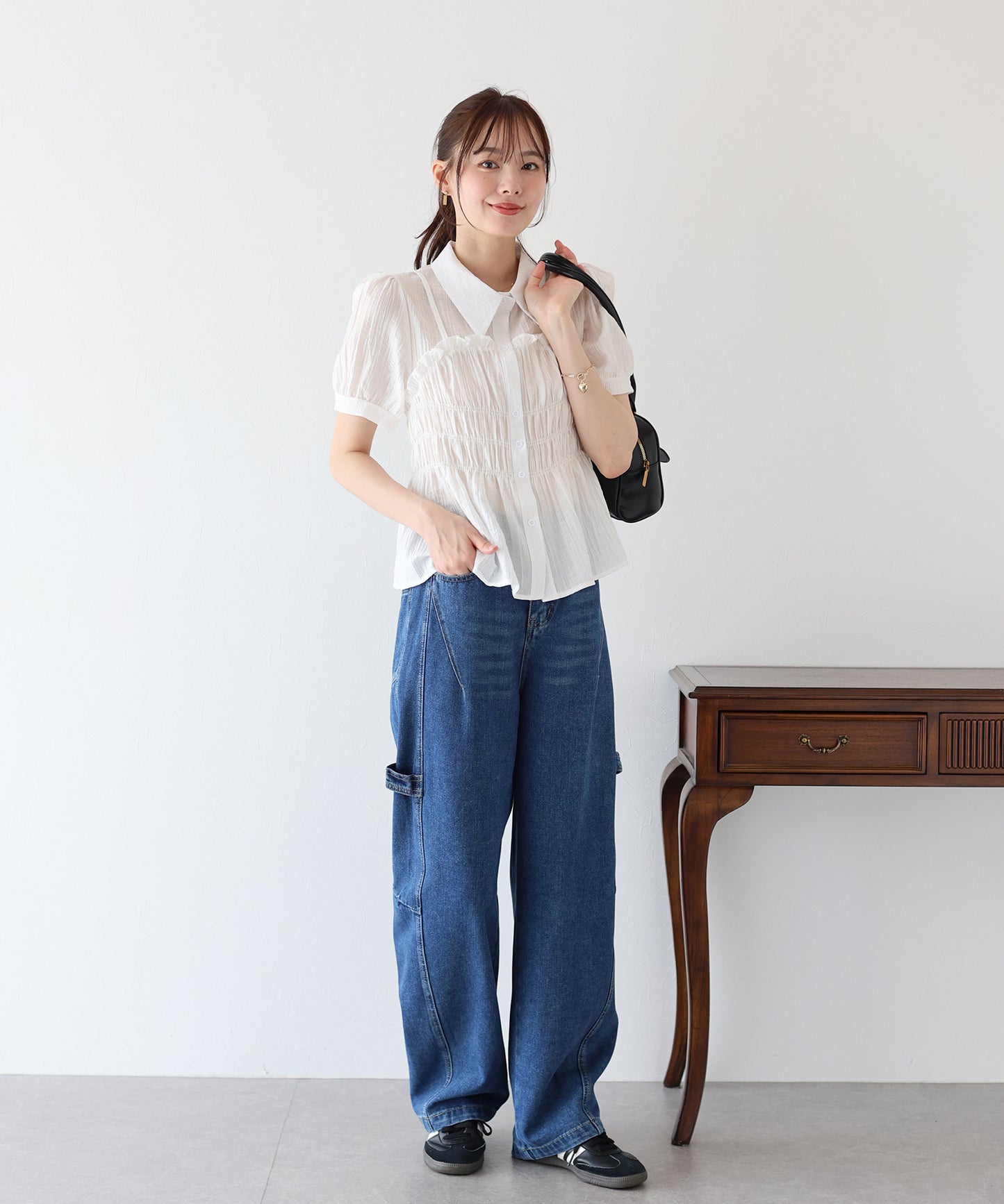 【新商品限定5%OFF(木)】バックゴムペインターカーブデニムパンツ