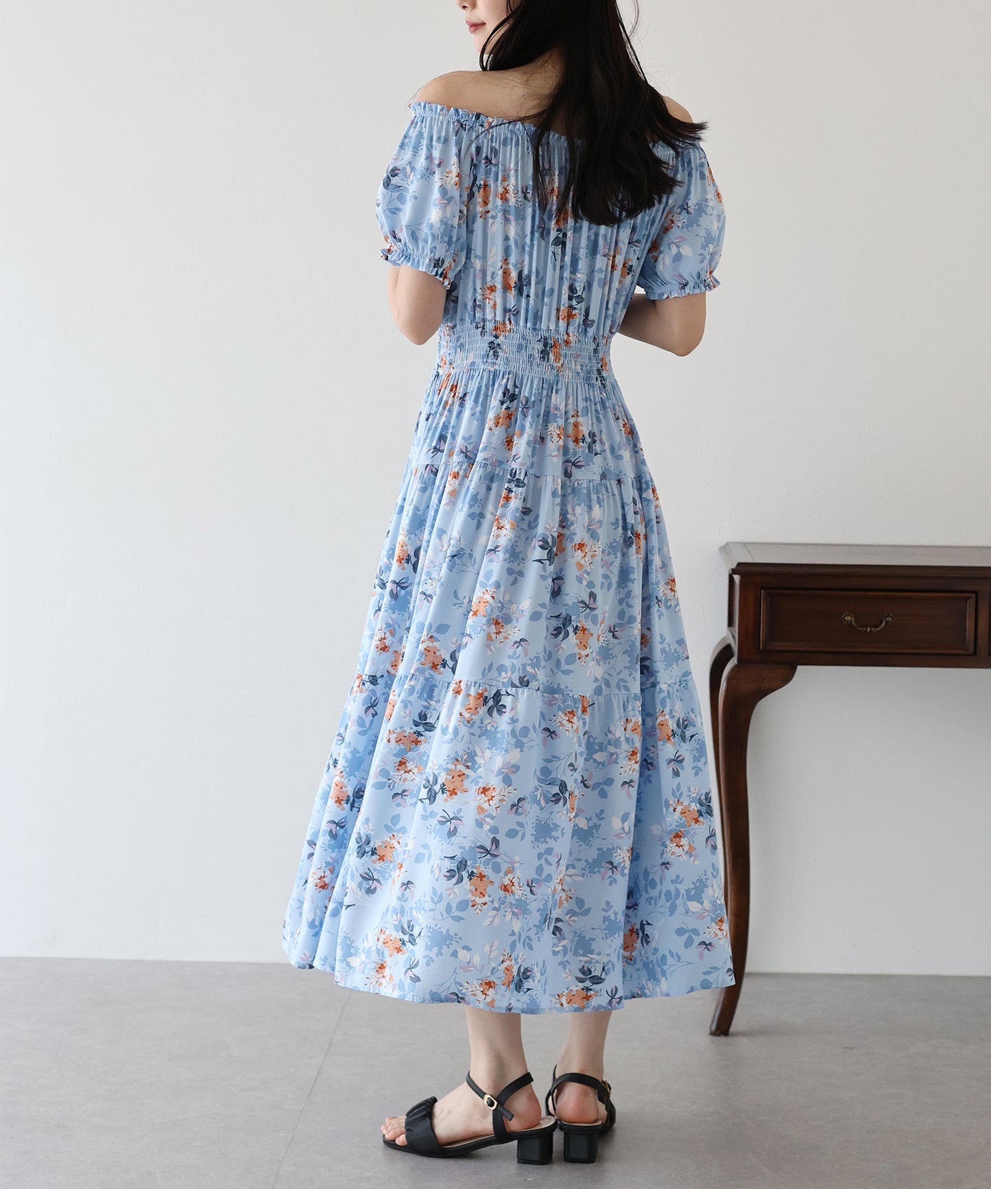 【TIME SALE】アソート柄2WAYオフショルワンピース