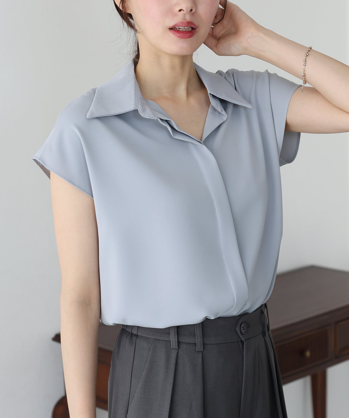 【TIME SALE】フレンチスリーブシャツ【ネコポス】