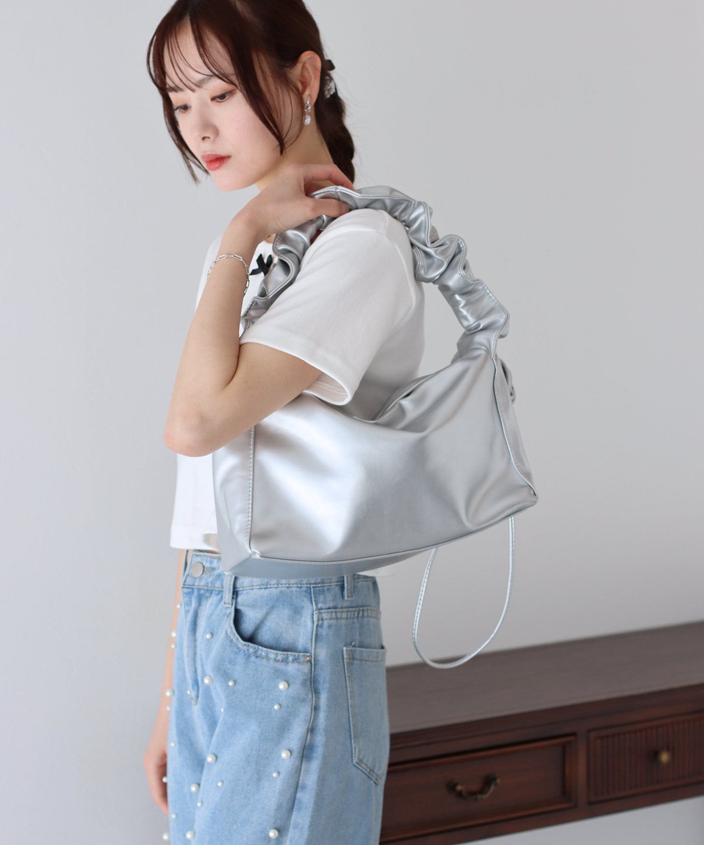 【SALE】ギャザーアレンジショルダーバッグ