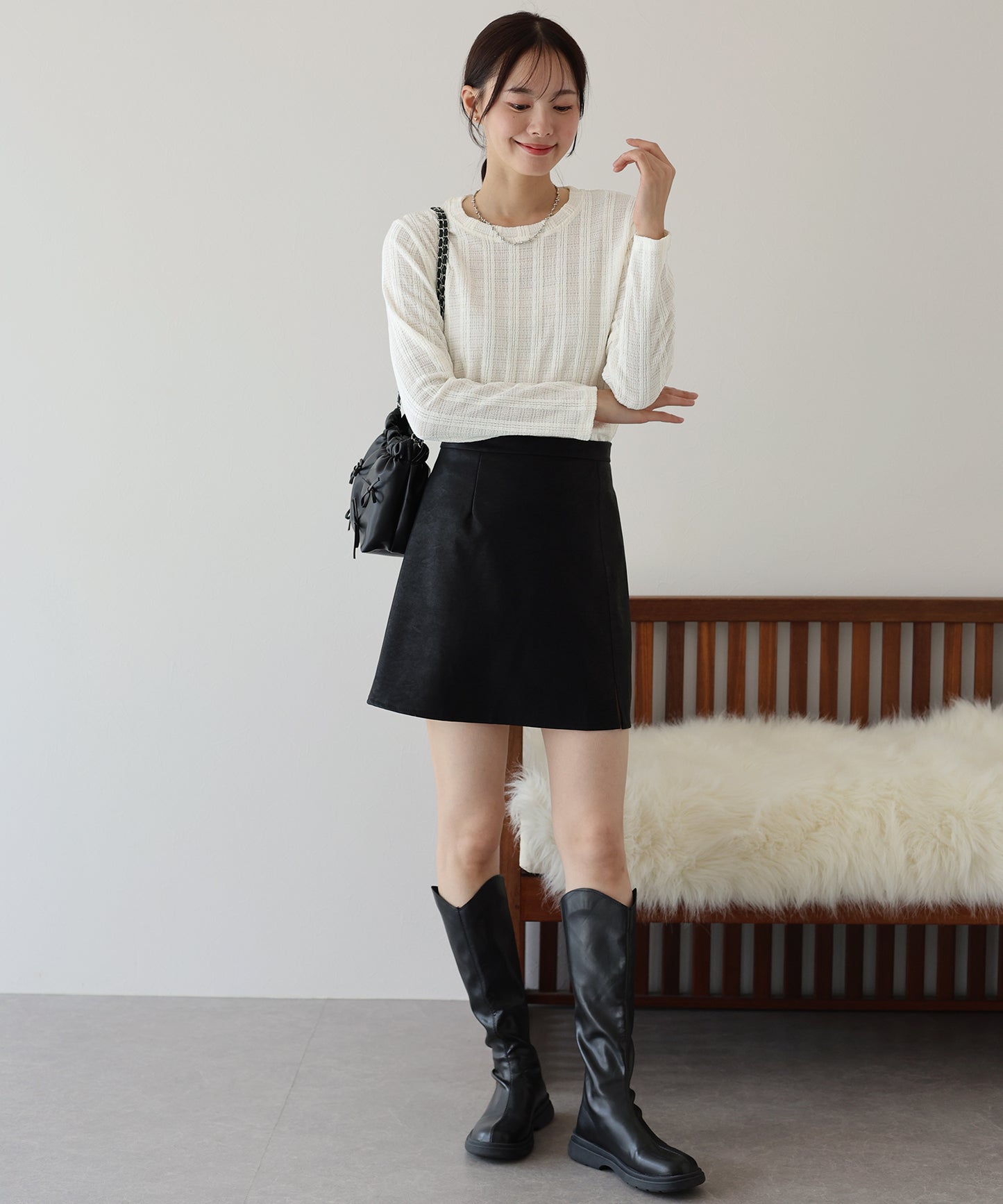 ストライプジャガードカットソー