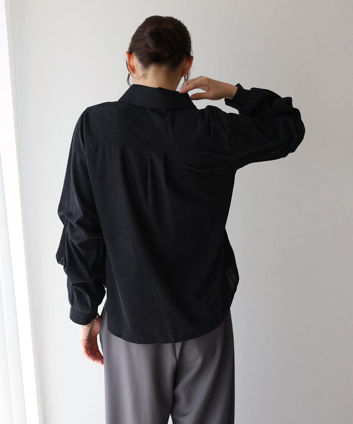 【TIME SALE】コーデュロイシャーリングブラウス【ネコポス】