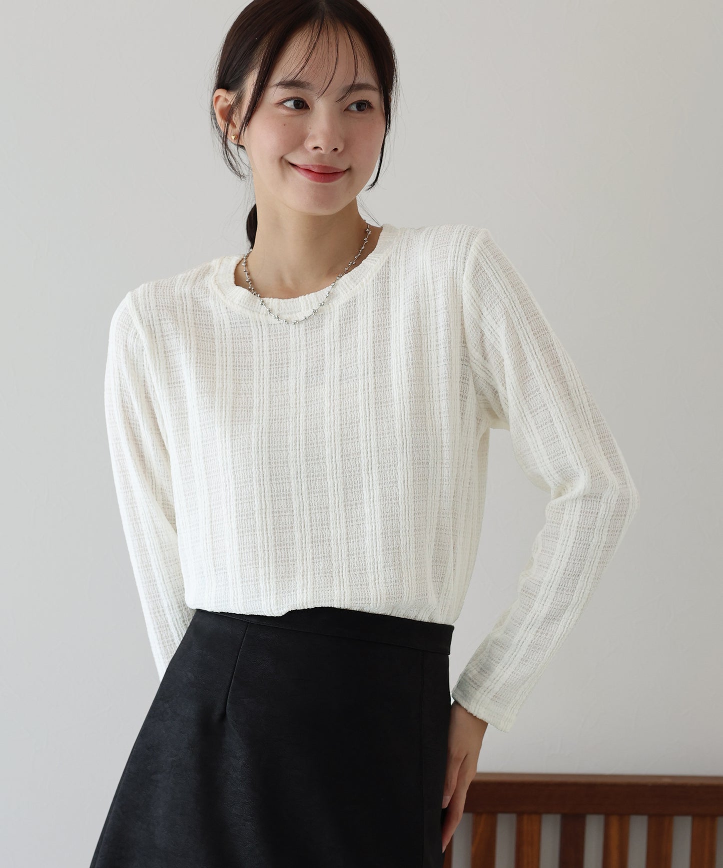 ストライプジャガードカットソー