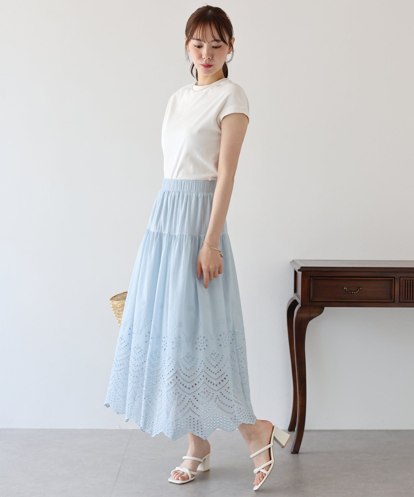 【SALE】コットンレーススカート