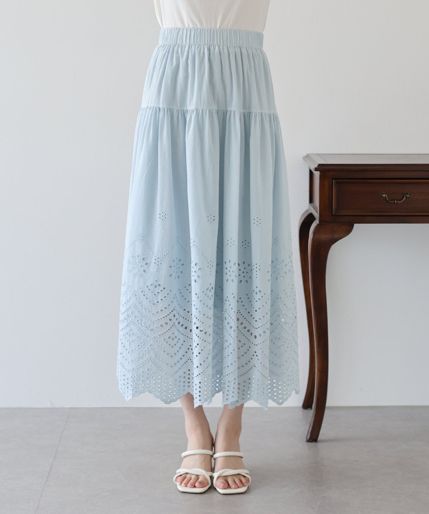 【SALE】コットンレーススカート