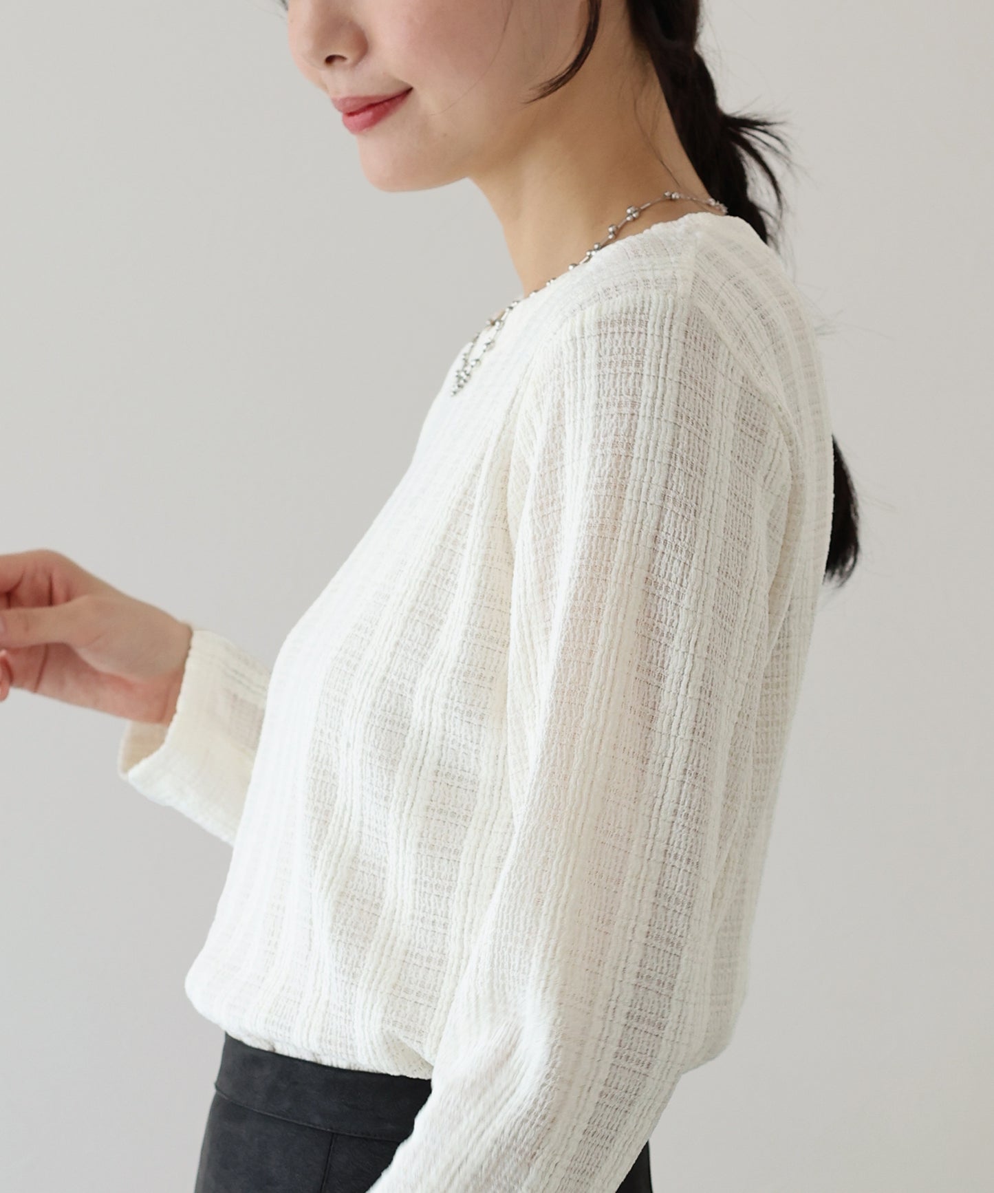 ストライプジャガードカットソー