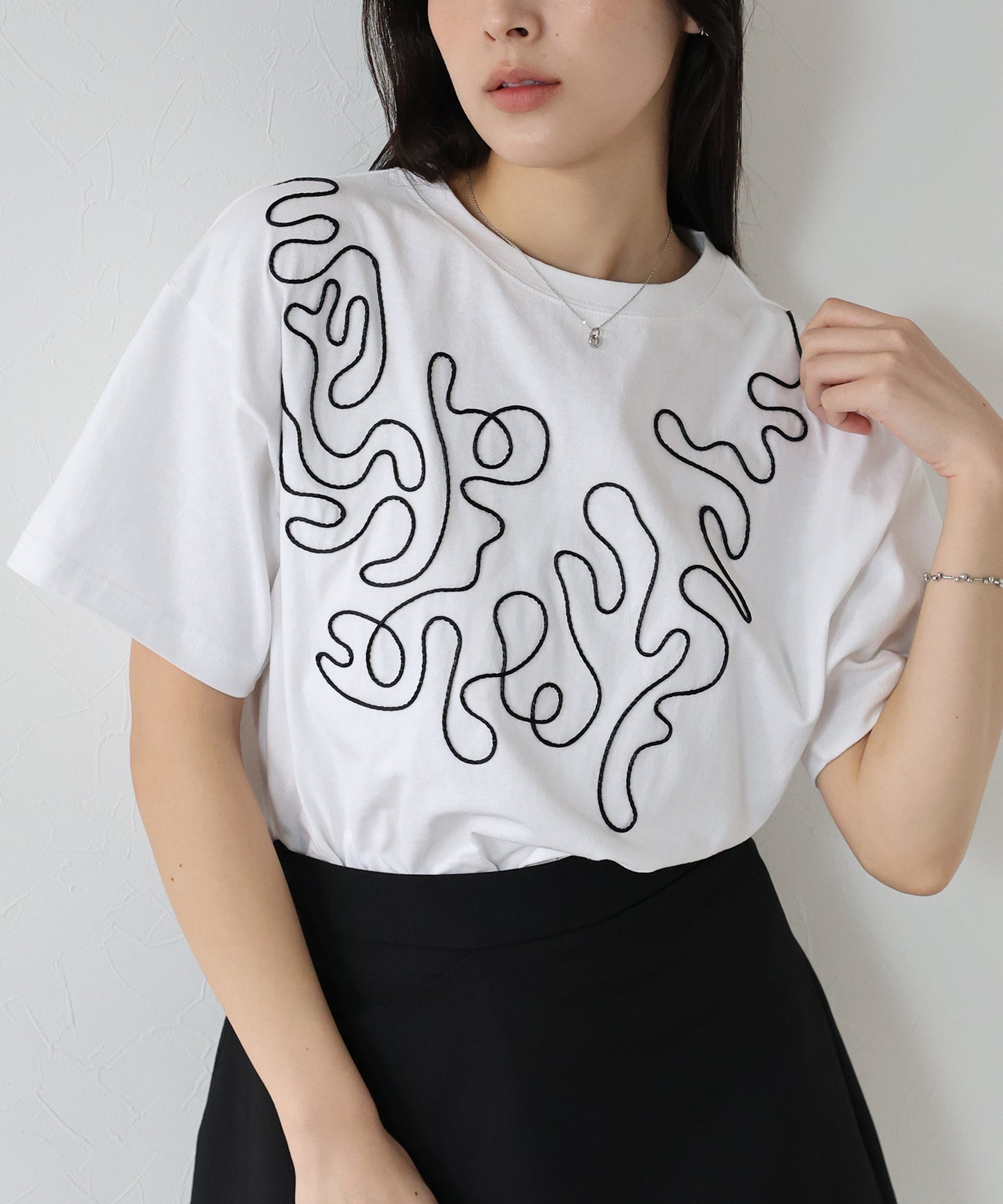コード刺繍Tシャツ【ネコポス】
