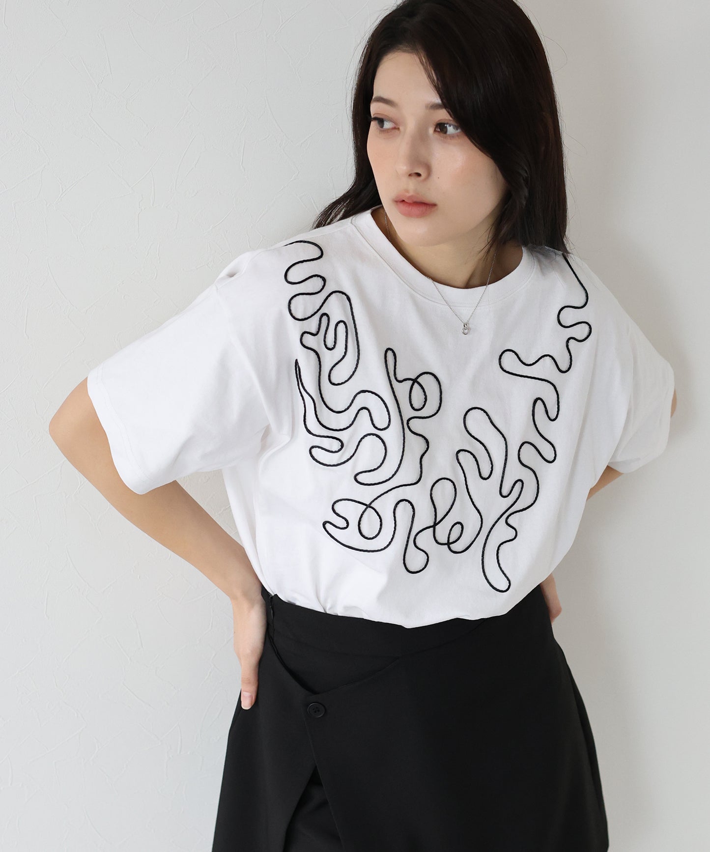コード刺繍Tシャツ【ネコポス】