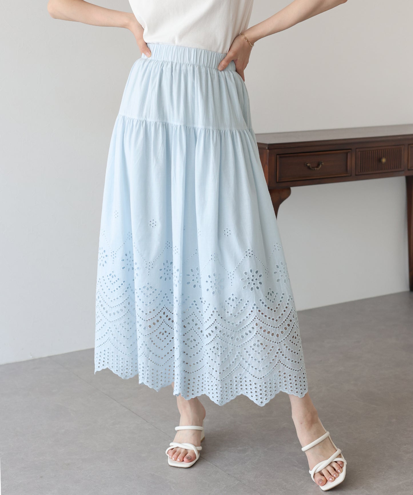 【SALE】コットンレーススカート