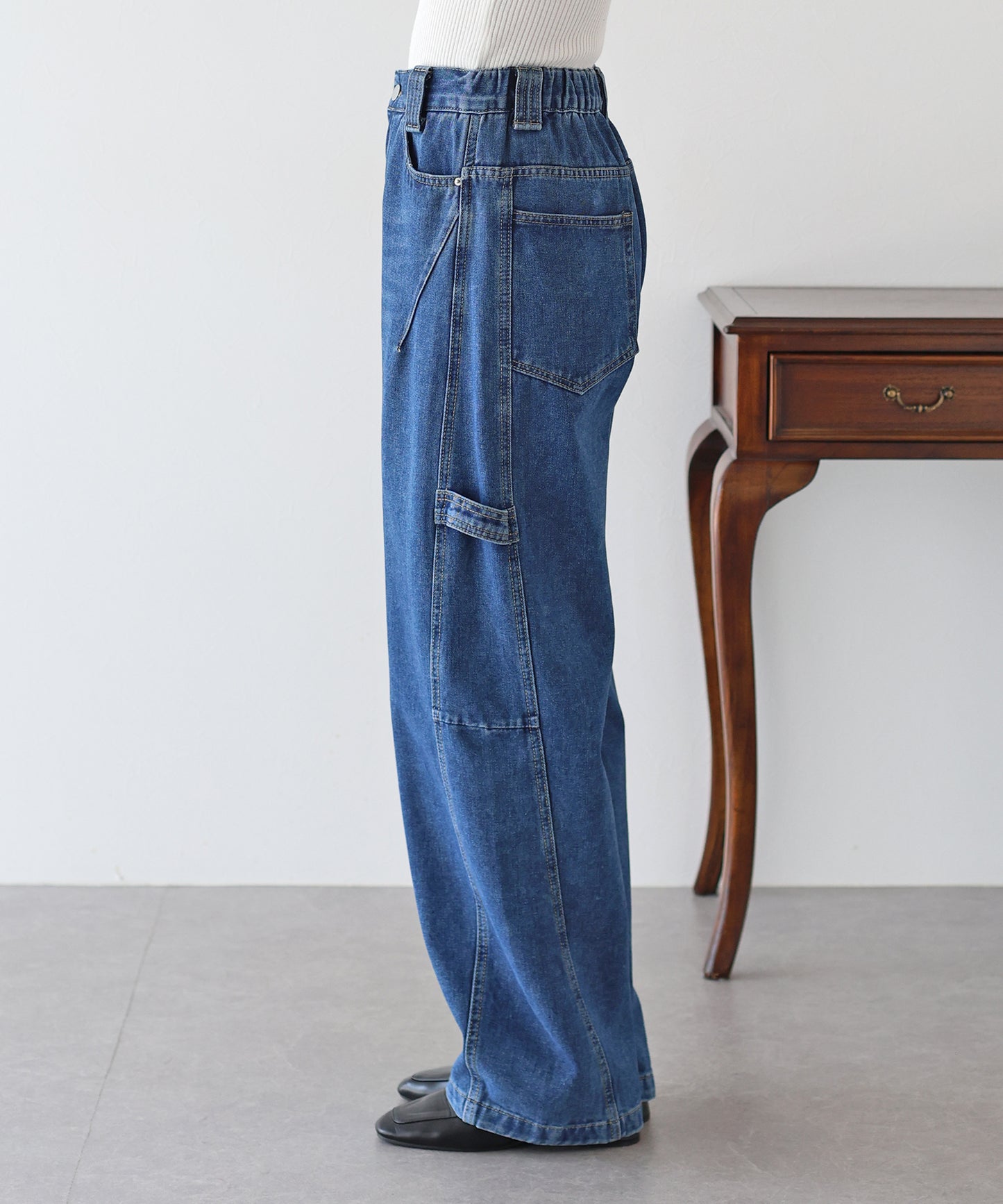 【新商品限定5%OFF(木)】バックゴムペインターカーブデニムパンツ