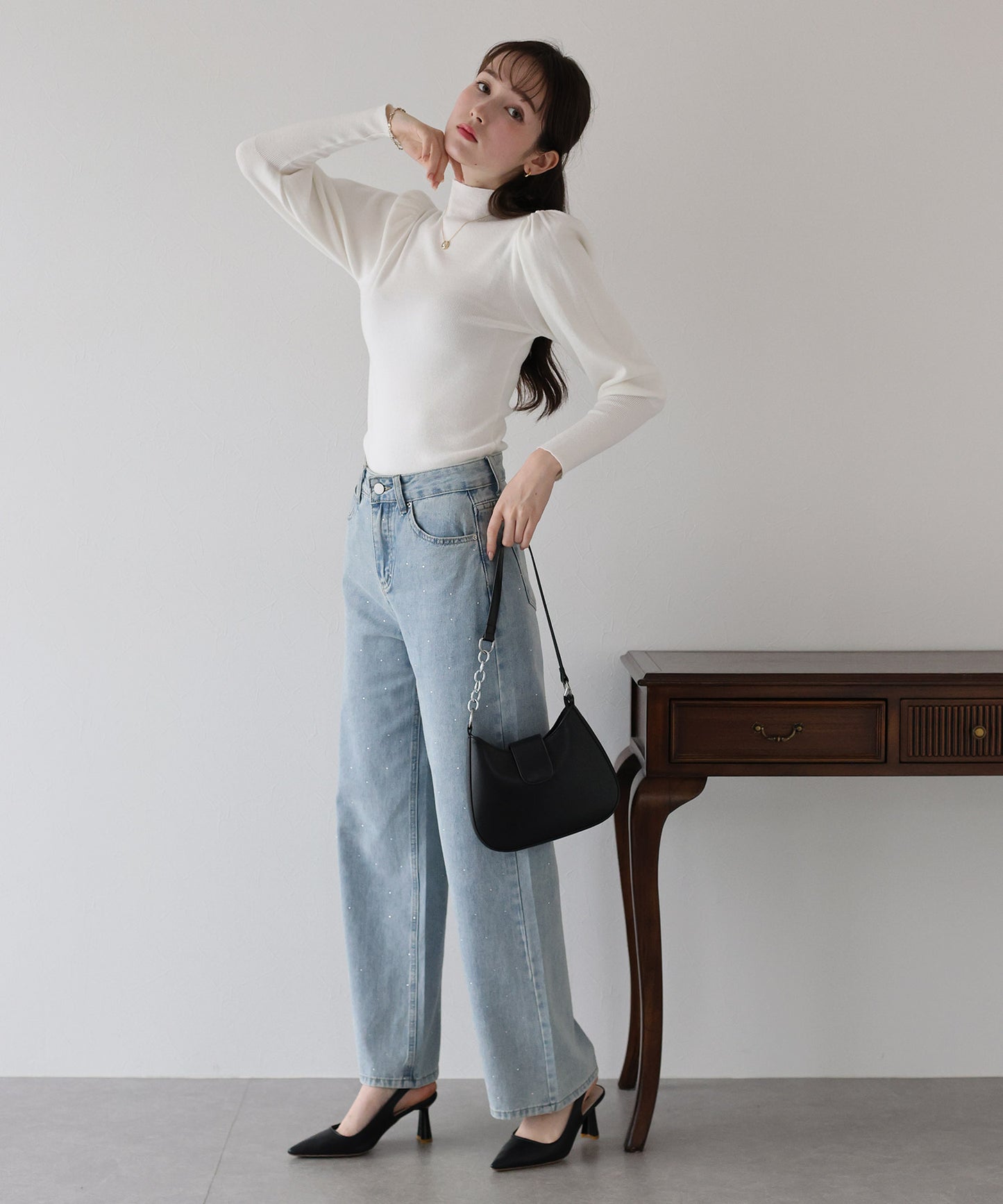 ボリュームパフスリーブニット