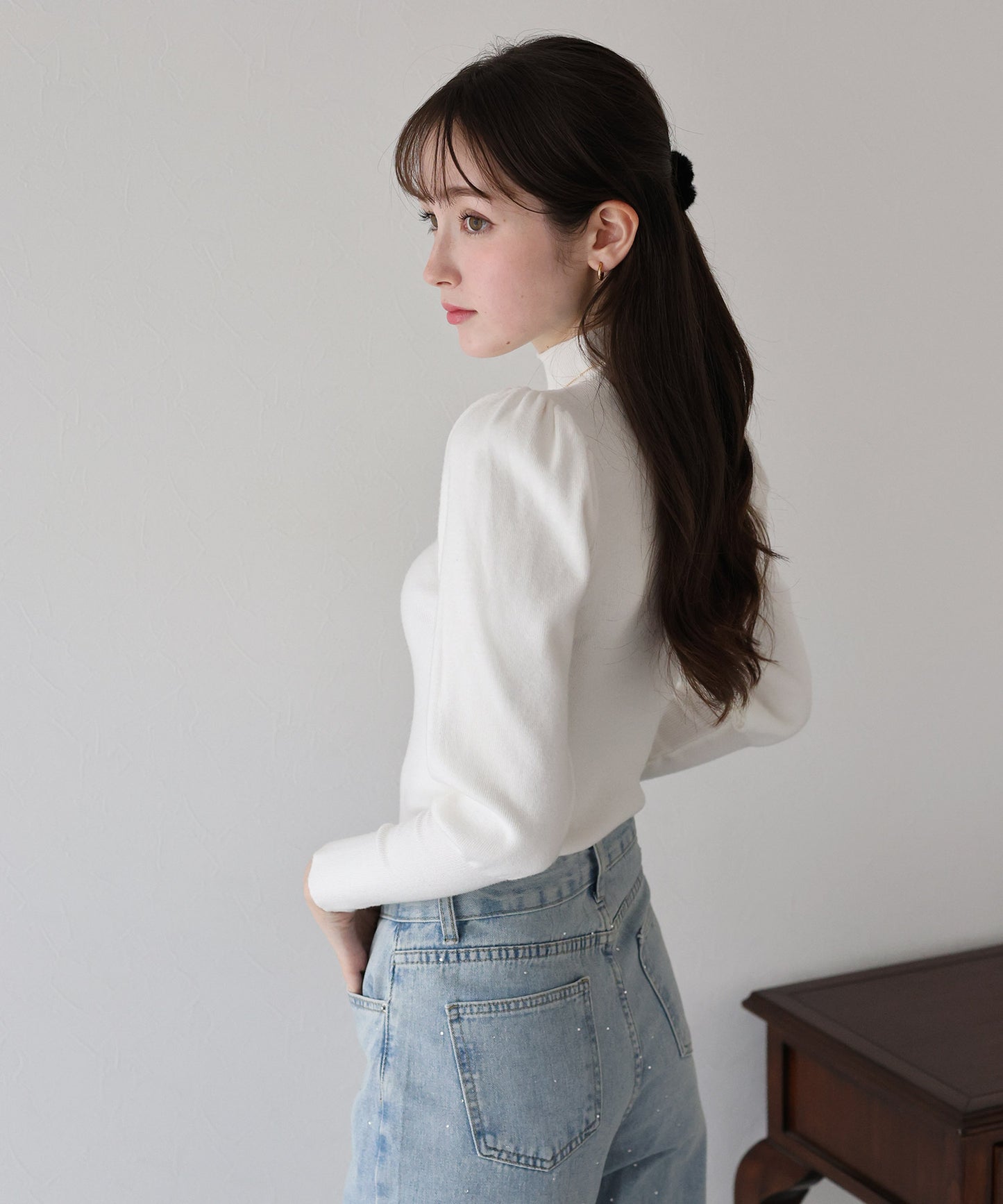 ボリュームパフスリーブニット