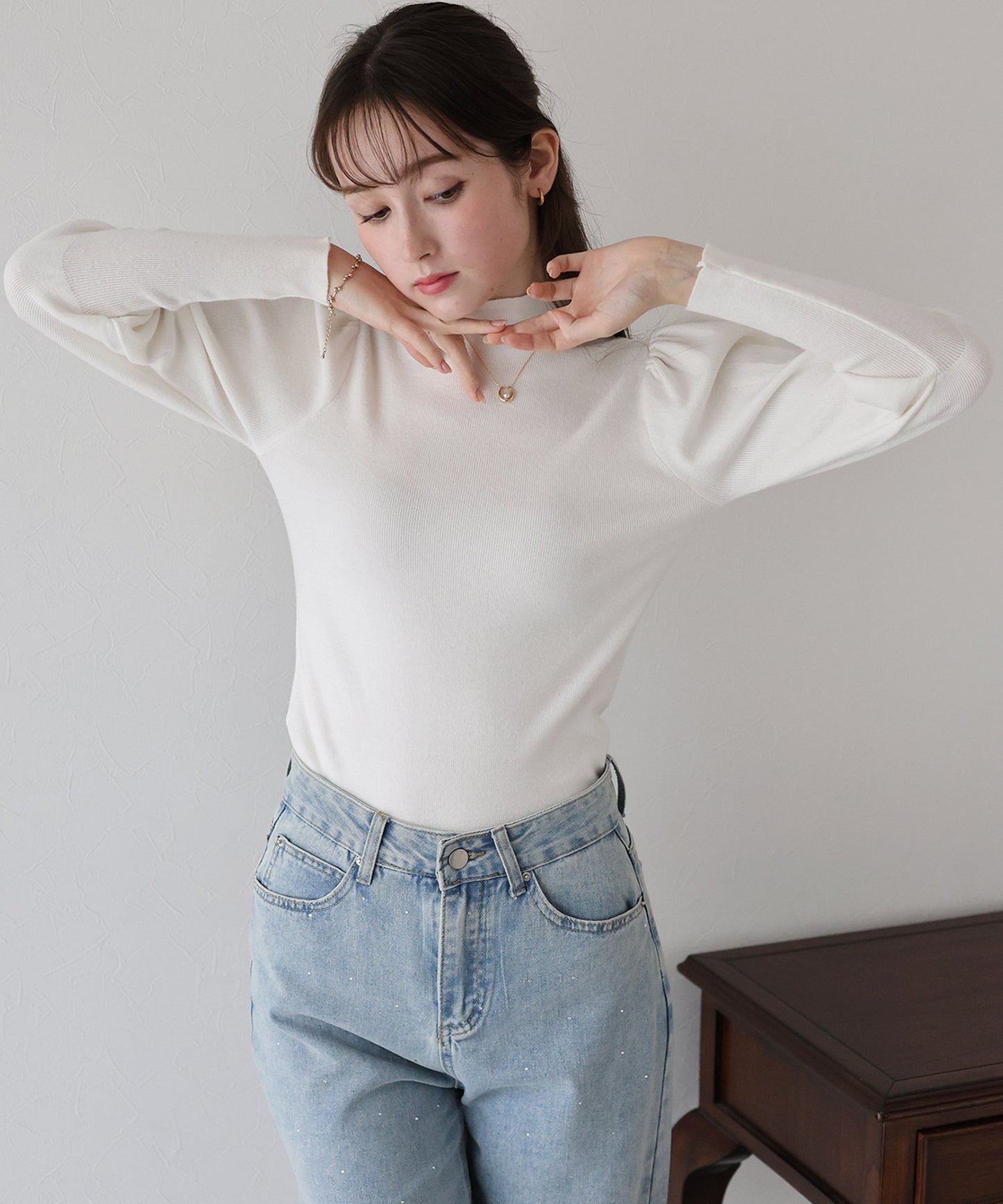 ボリュームパフスリーブニット