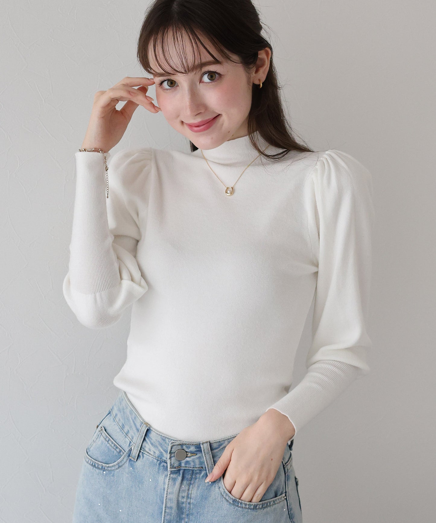 【早割5%OFF】ボリュームパフスリーブニット