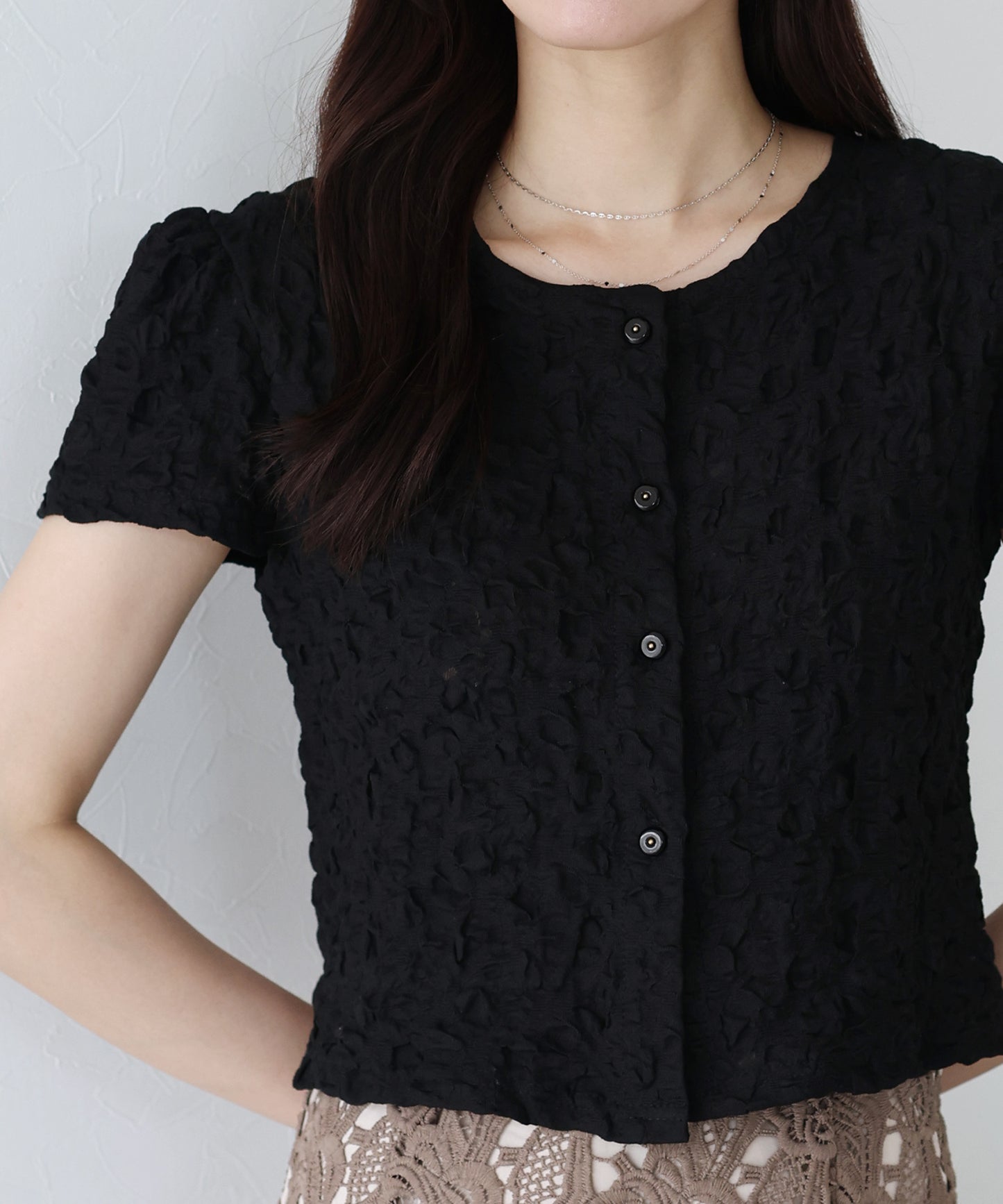 ワッフルカーディガン