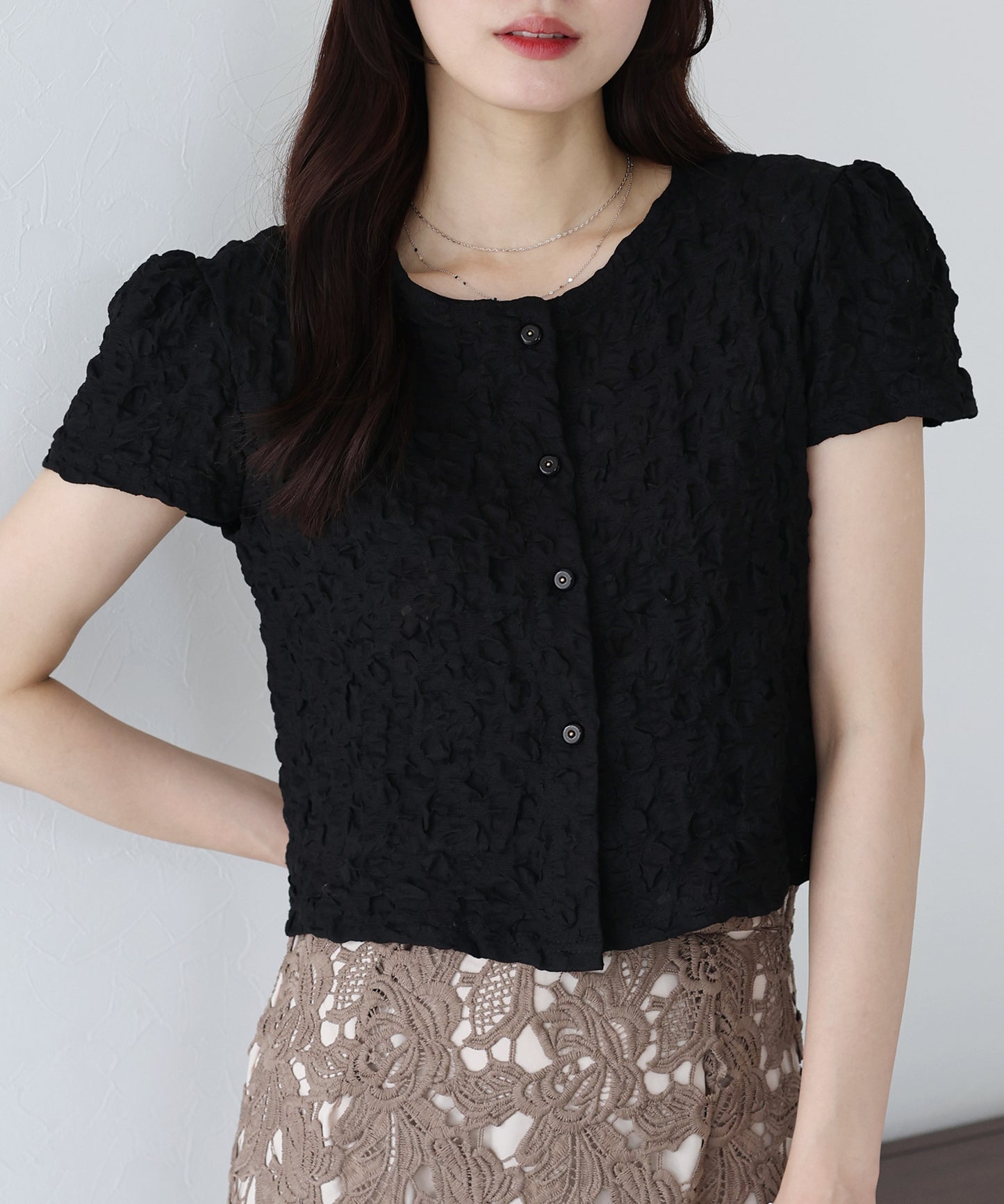 ワッフルカーディガン