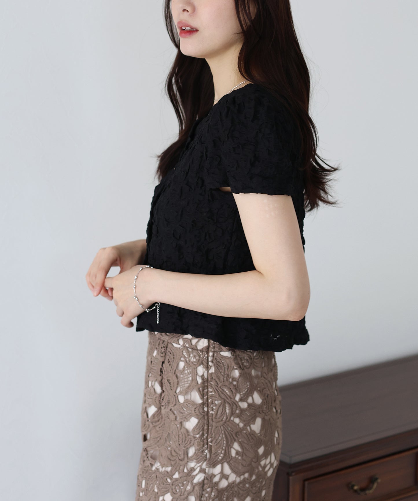 ワッフルカーディガン