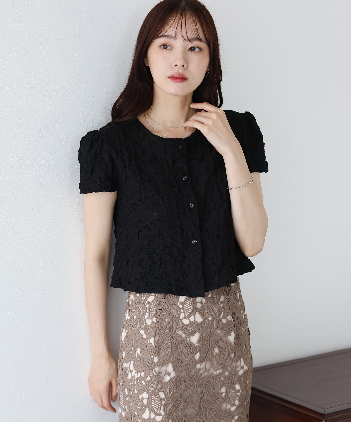 ワッフルカーディガン