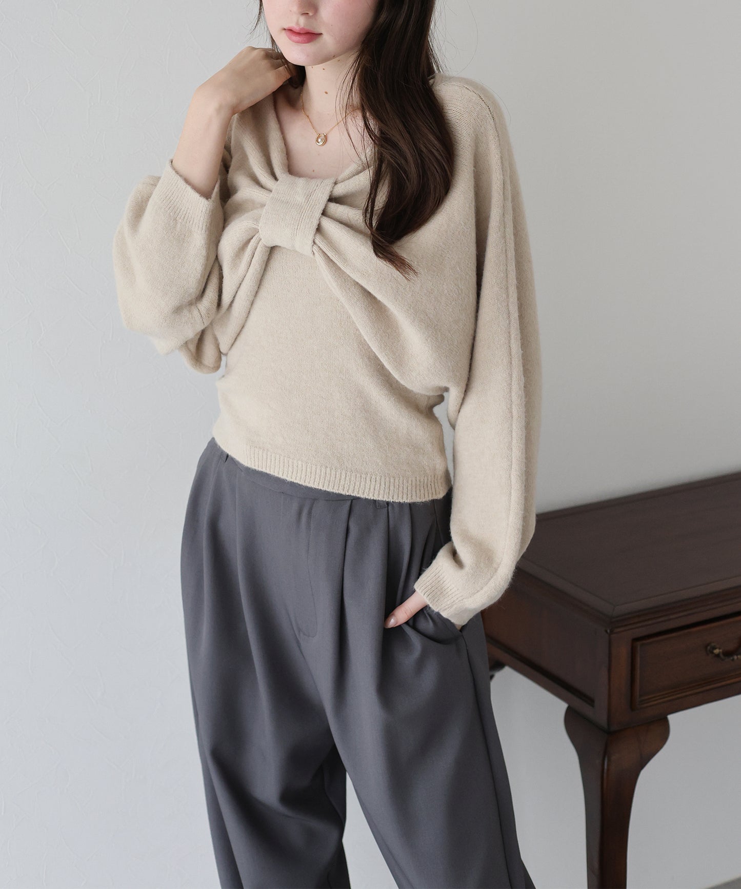 【早割5%OFF】リボンショートニットセット