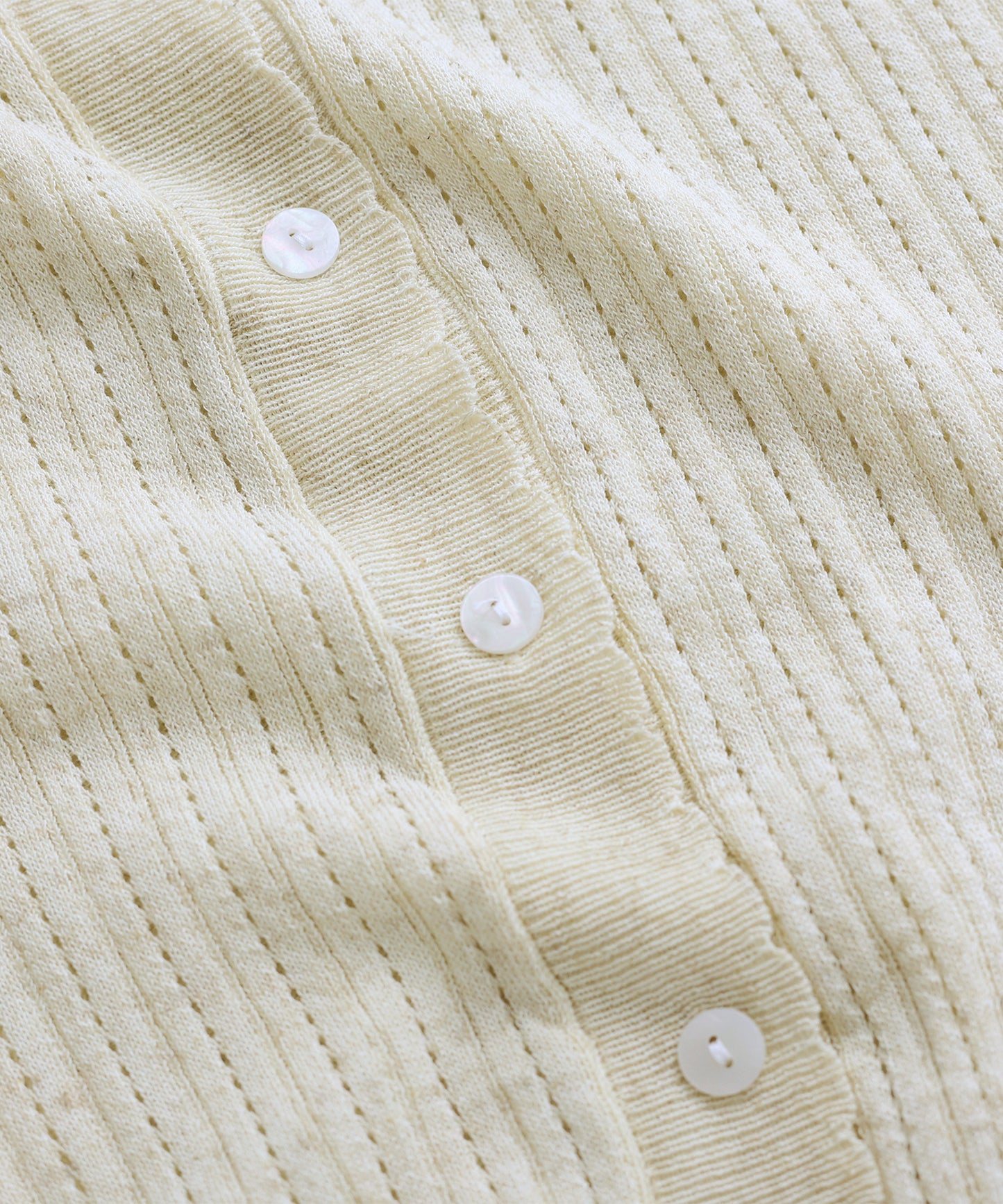 【TIME SALE】すかし編みポロ襟ニット【ネコポス】