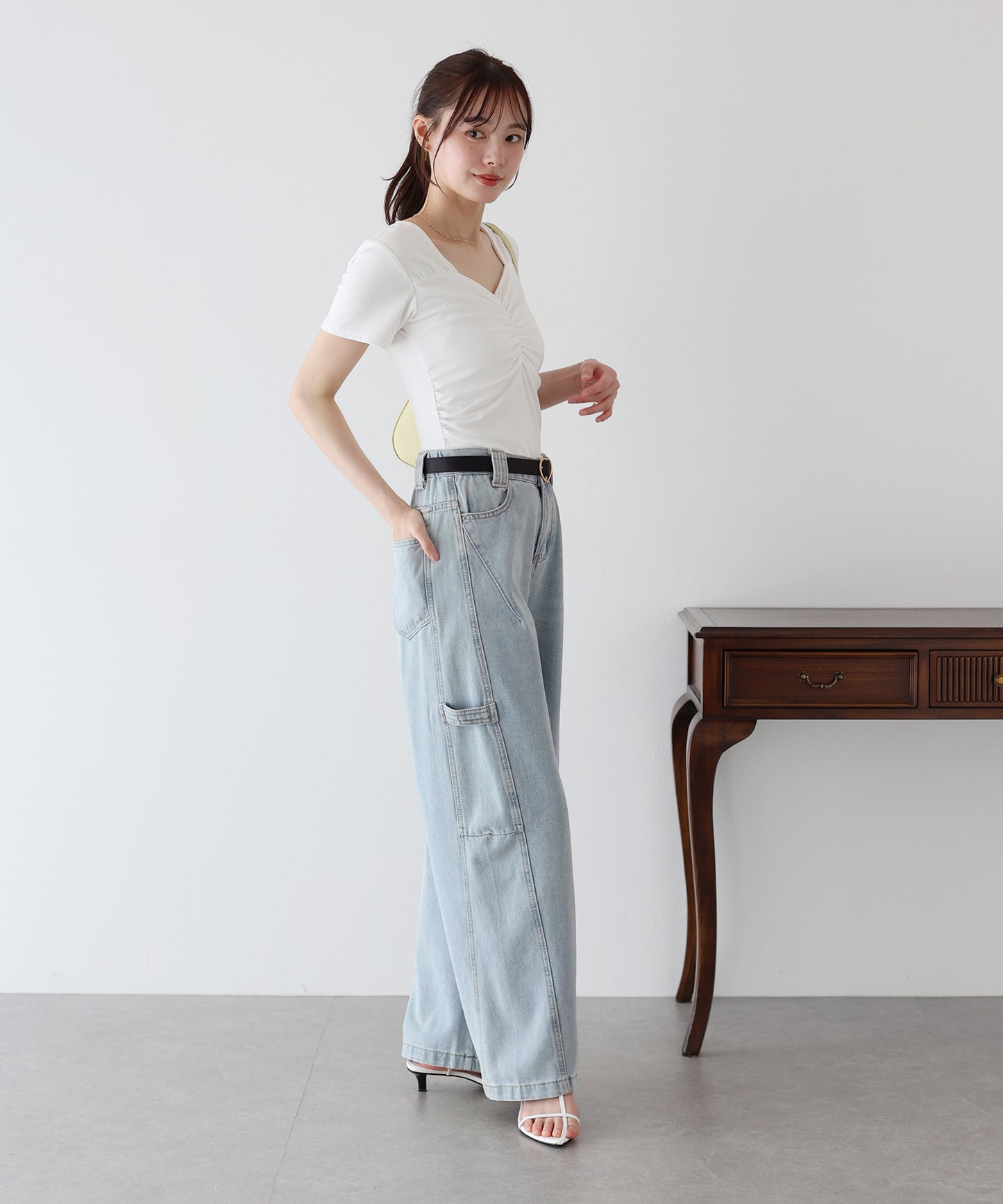 【新商品限定5%OFF(木)】バックゴムペインターカーブデニムパンツ