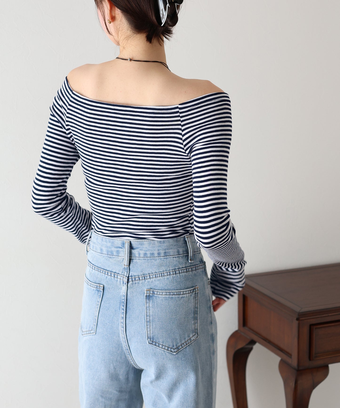 オフショルボーダーTシャツ【ネコポス】