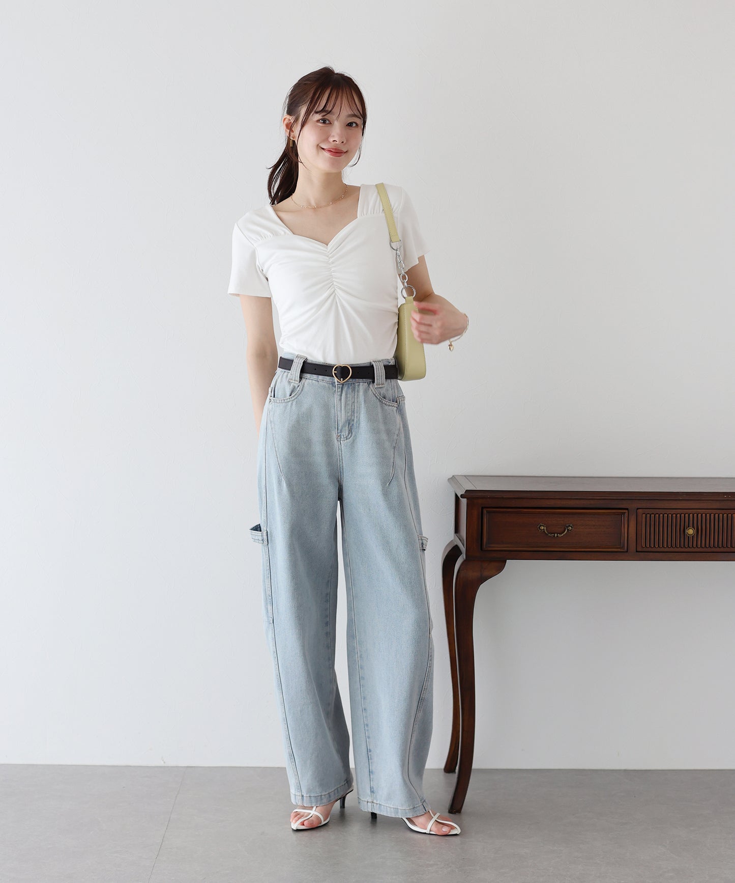 【新商品限定5%OFF(木)】バックゴムペインターカーブデニムパンツ