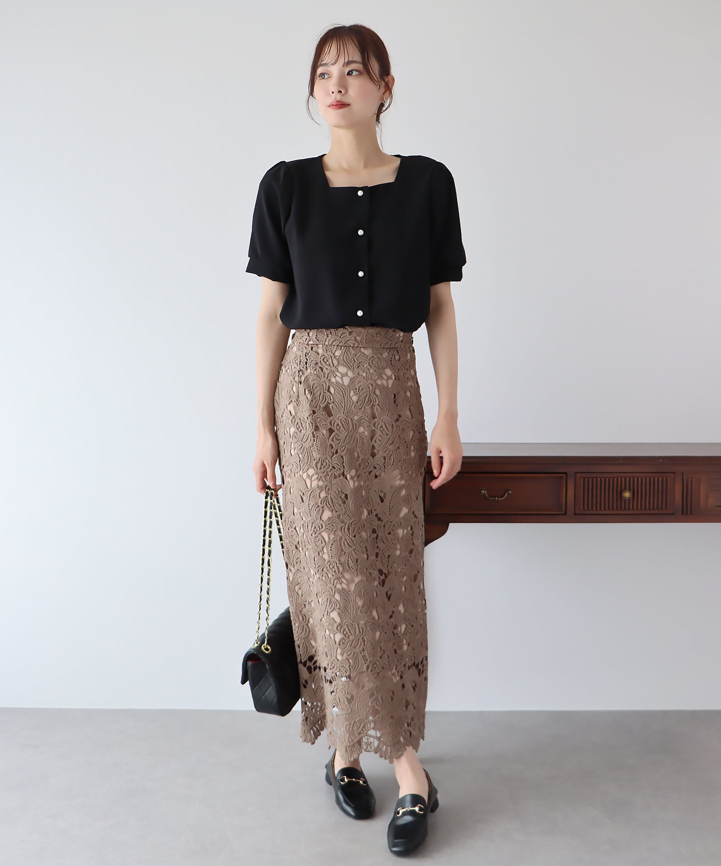 【TIME SALE】パールボタンブラウス【ネコポス】