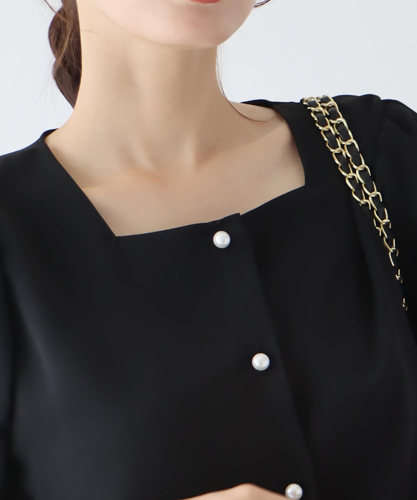 【TIME SALE】パールボタンブラウス【ネコポス】