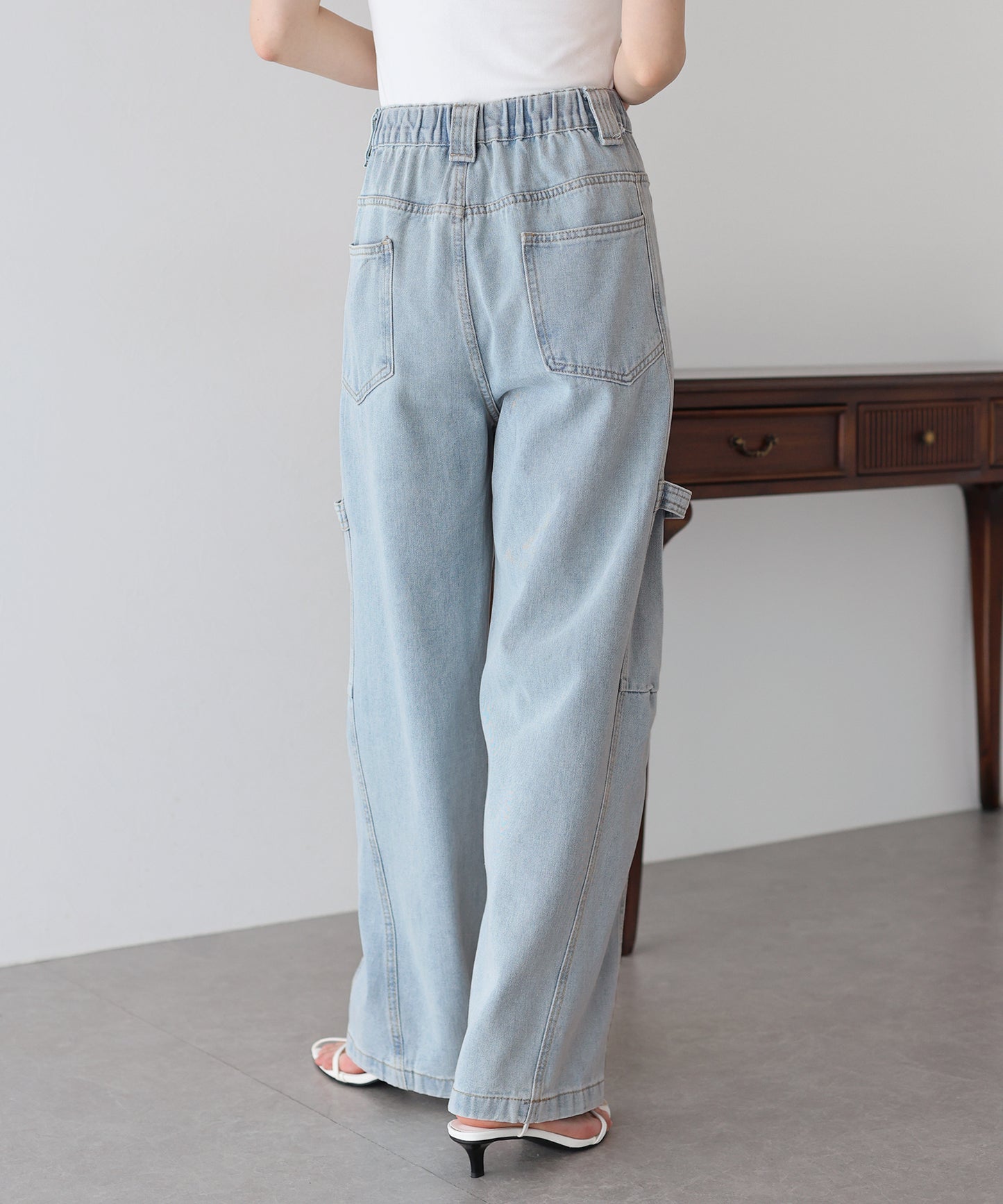 【新商品限定5%OFF(木)】バックゴムペインターカーブデニムパンツ