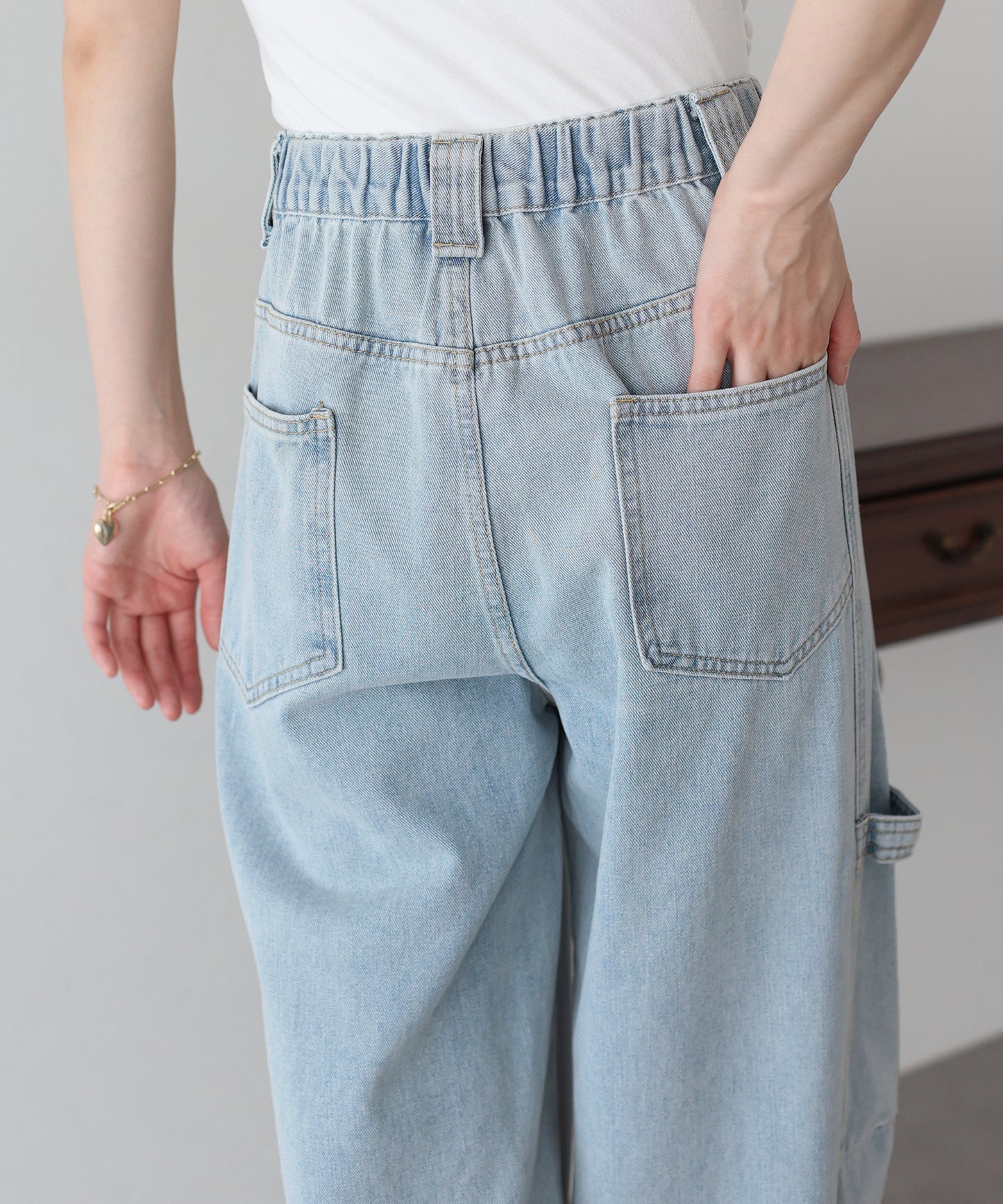 【新商品限定5%OFF(木)】バックゴムペインターカーブデニムパンツ