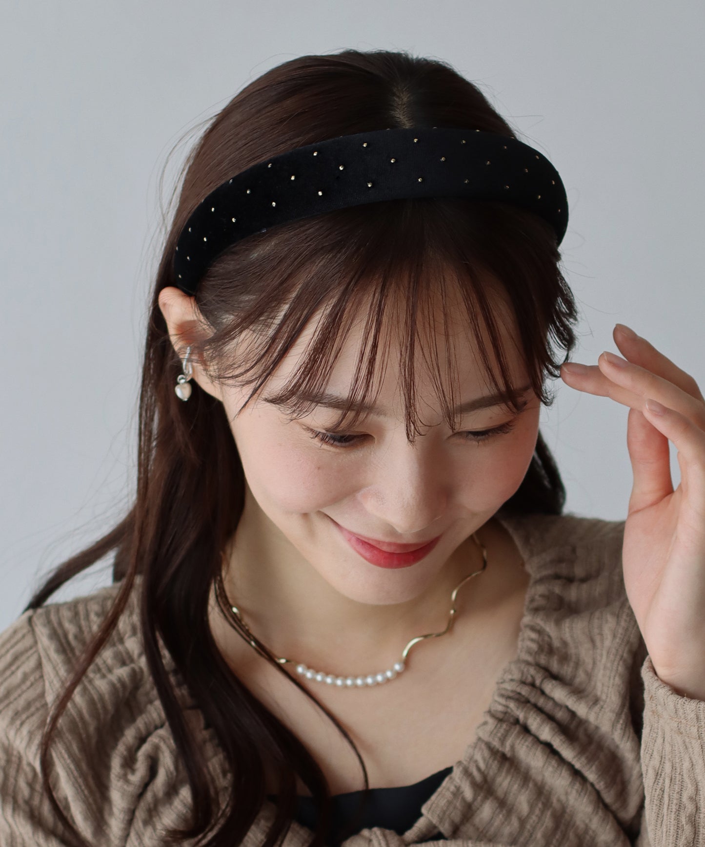 タイニードットベロアカチューシャ