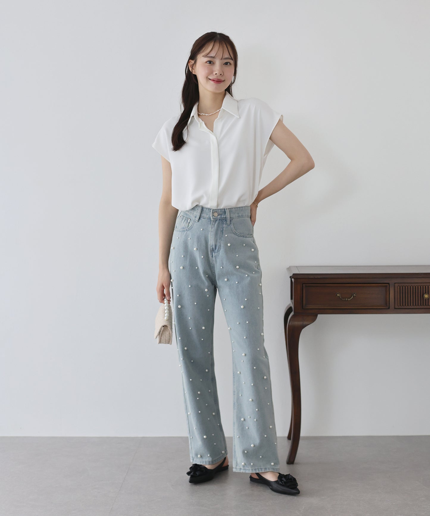 【TIME SALE】フレンチスリーブシャツ【ネコポス】