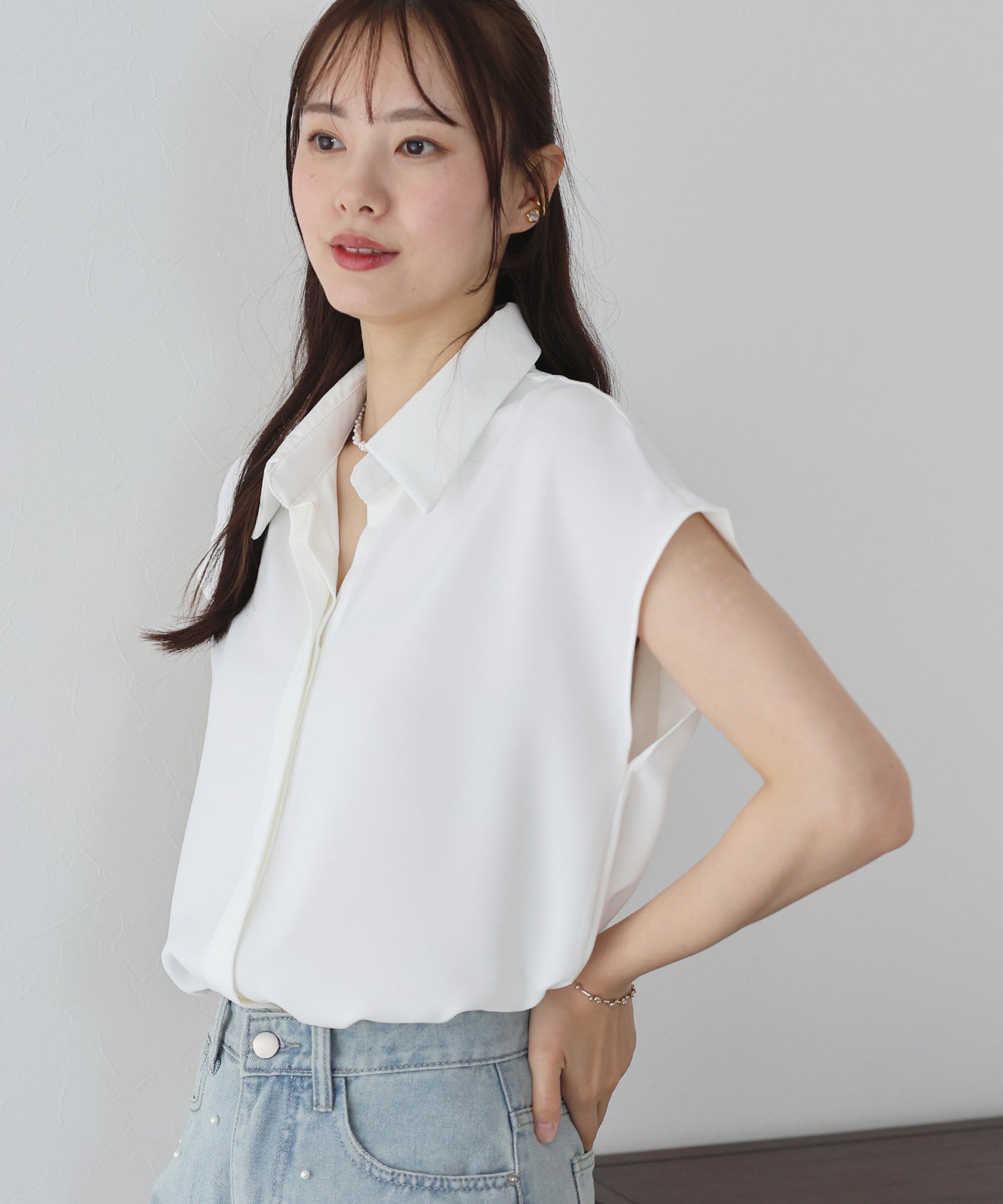 【TIME SALE】フレンチスリーブシャツ【ネコポス】