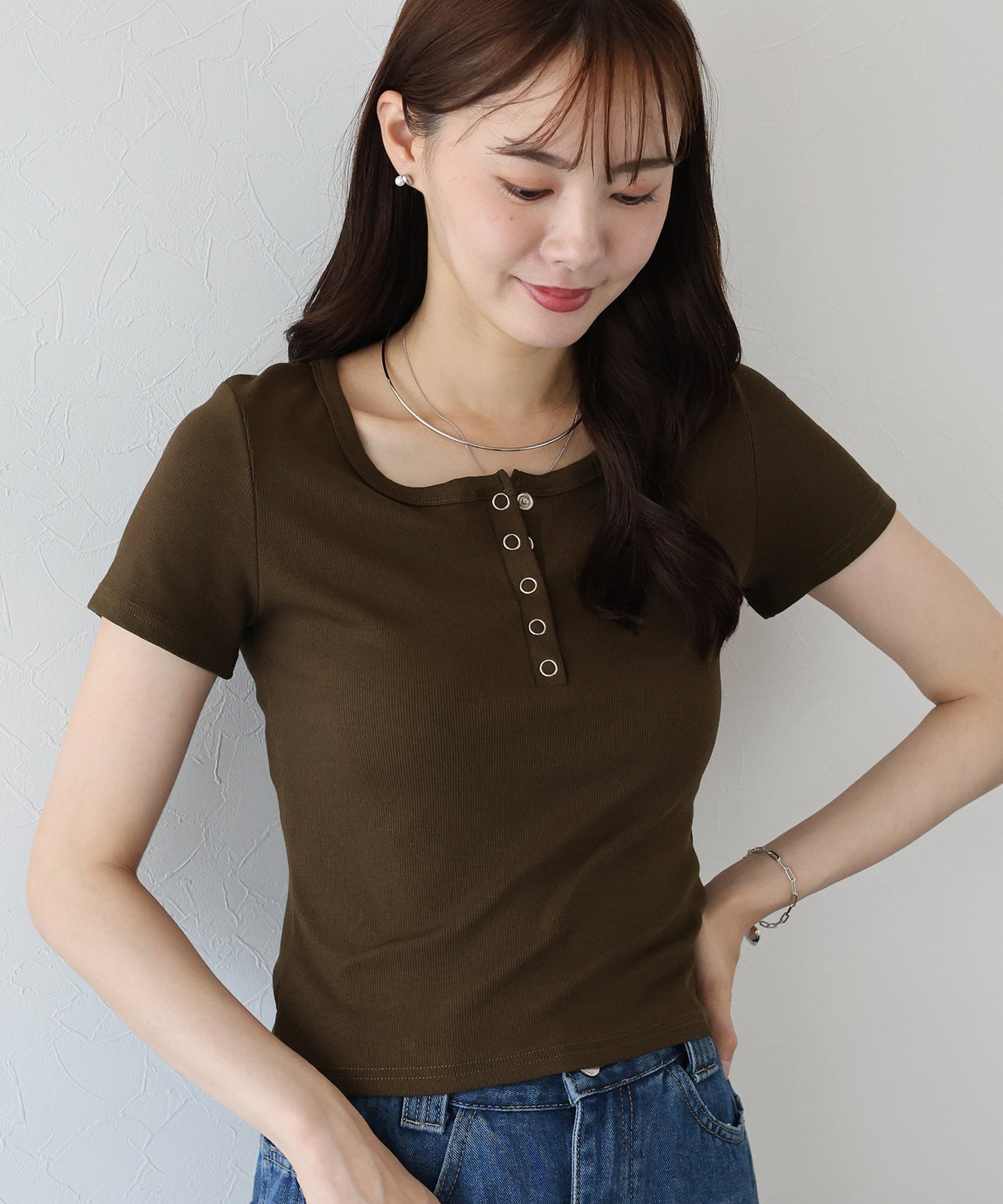 【TIME SALE】ヘンリーネック半袖Tシャツ【ネコポス】