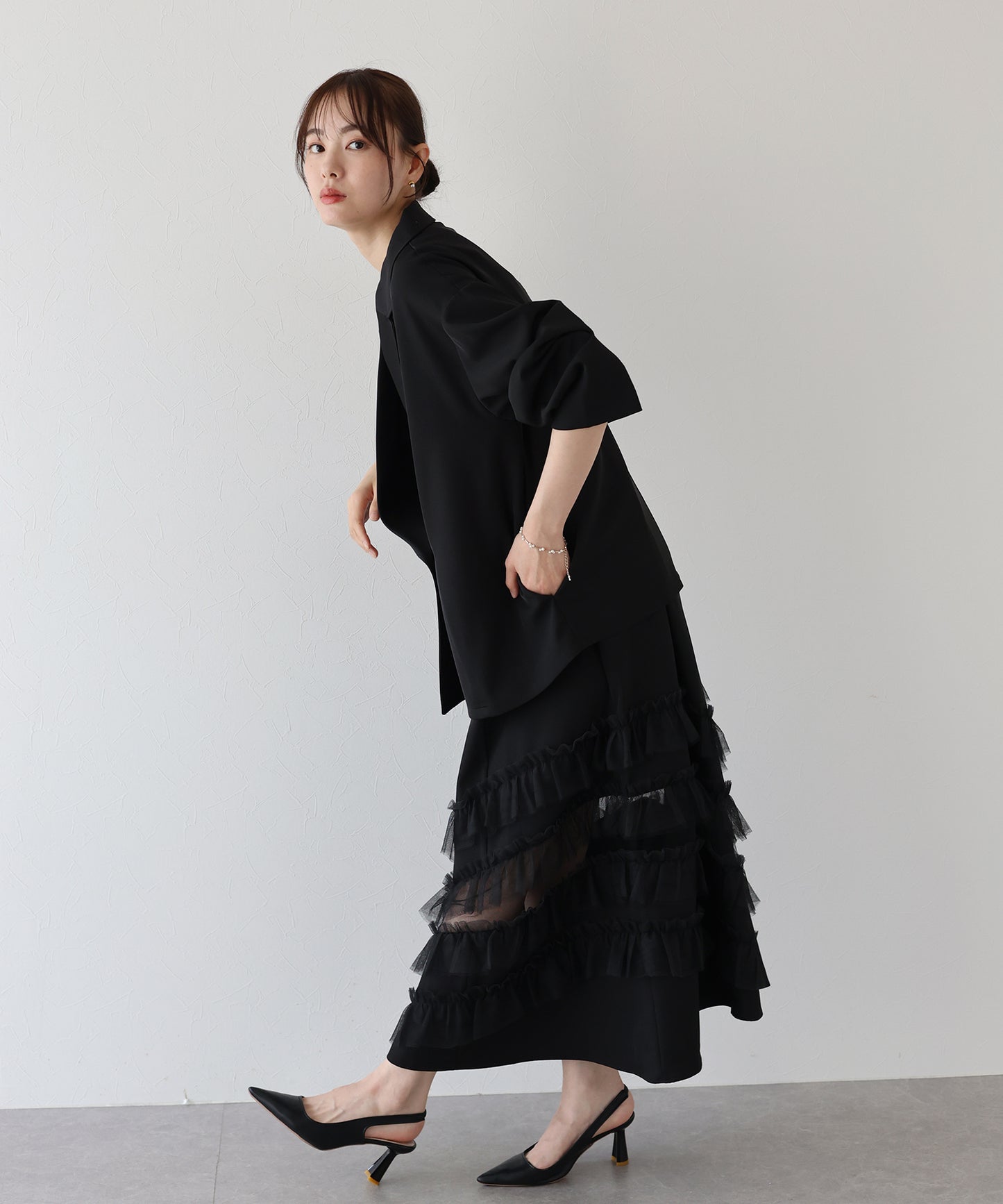 【早割5%OFF】フリルキャミOP×ジャケットセット