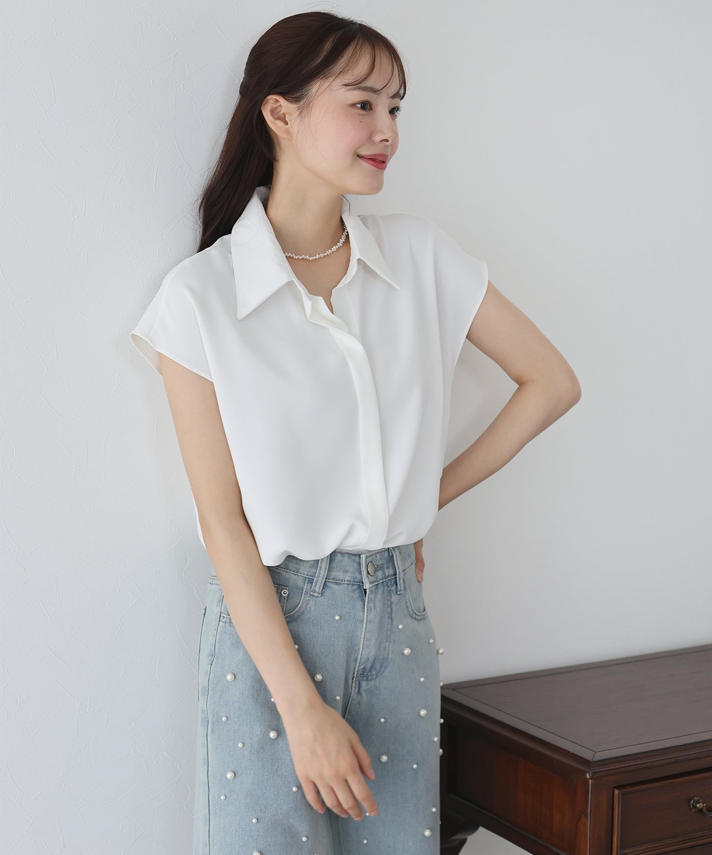 【TIME SALE】フレンチスリーブシャツ【ネコポス】