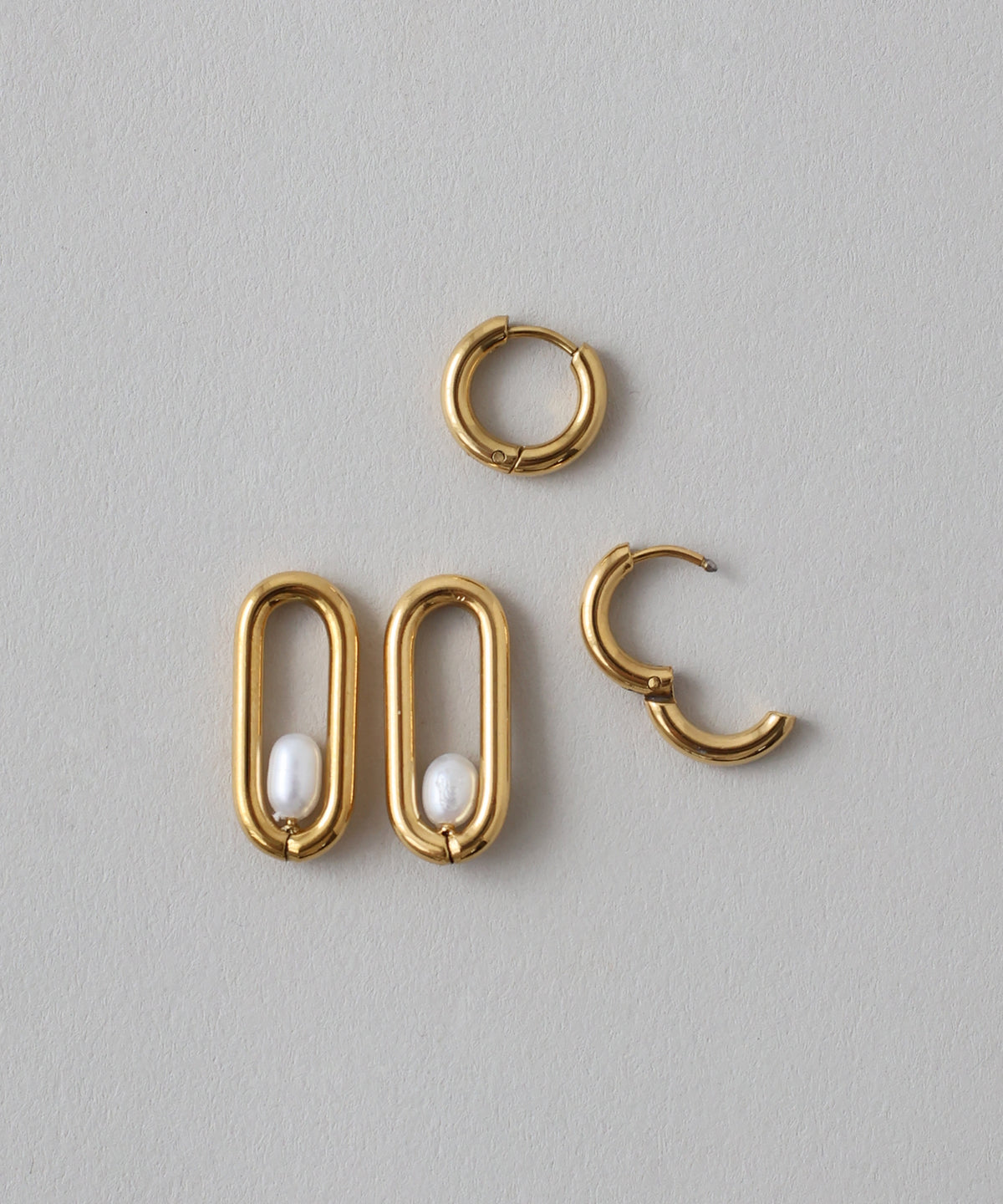 リングパールフープピアス / サージカルステンレス【メール便】