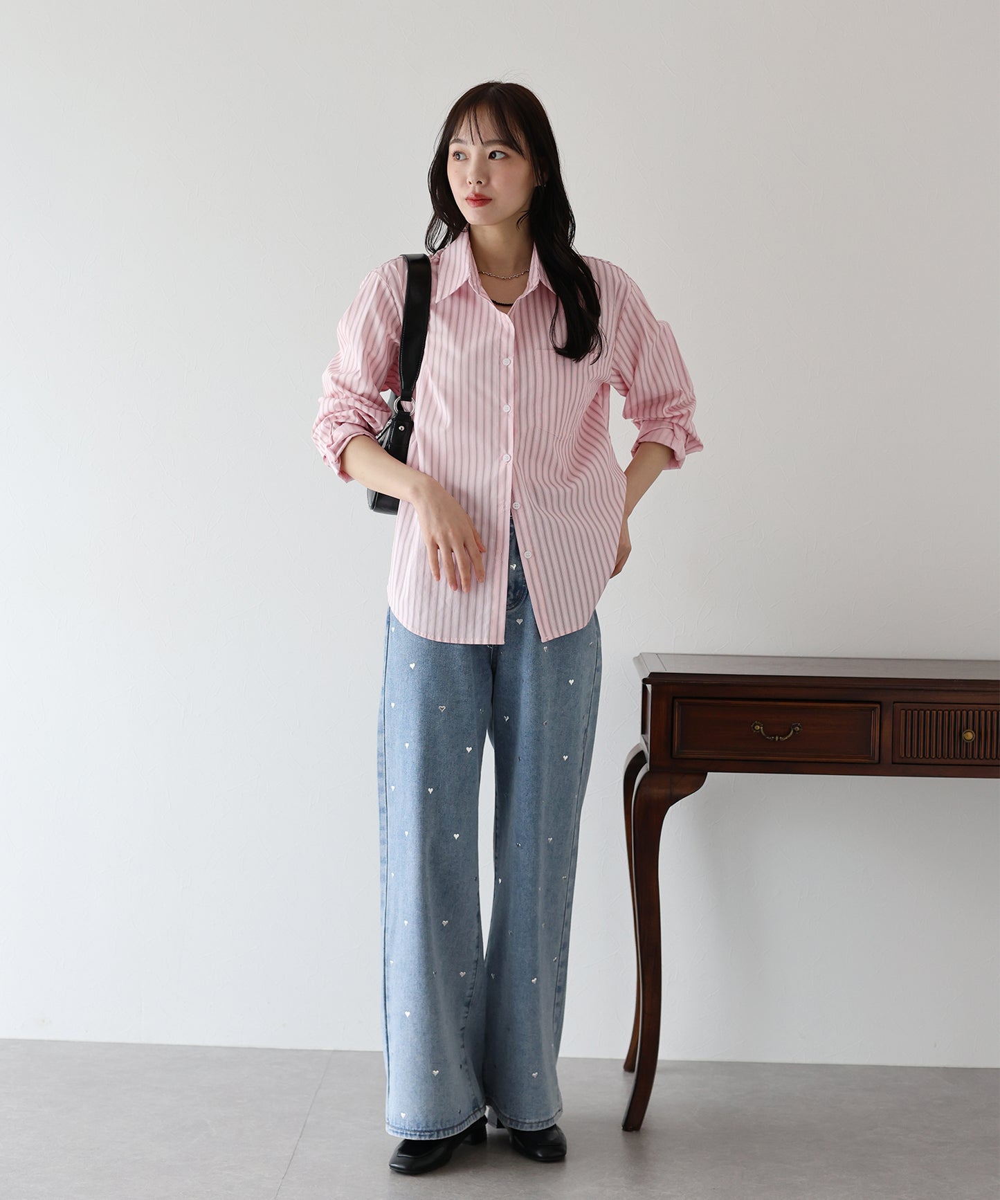 【SALE】カラーストライプシャツ【ネコポス】