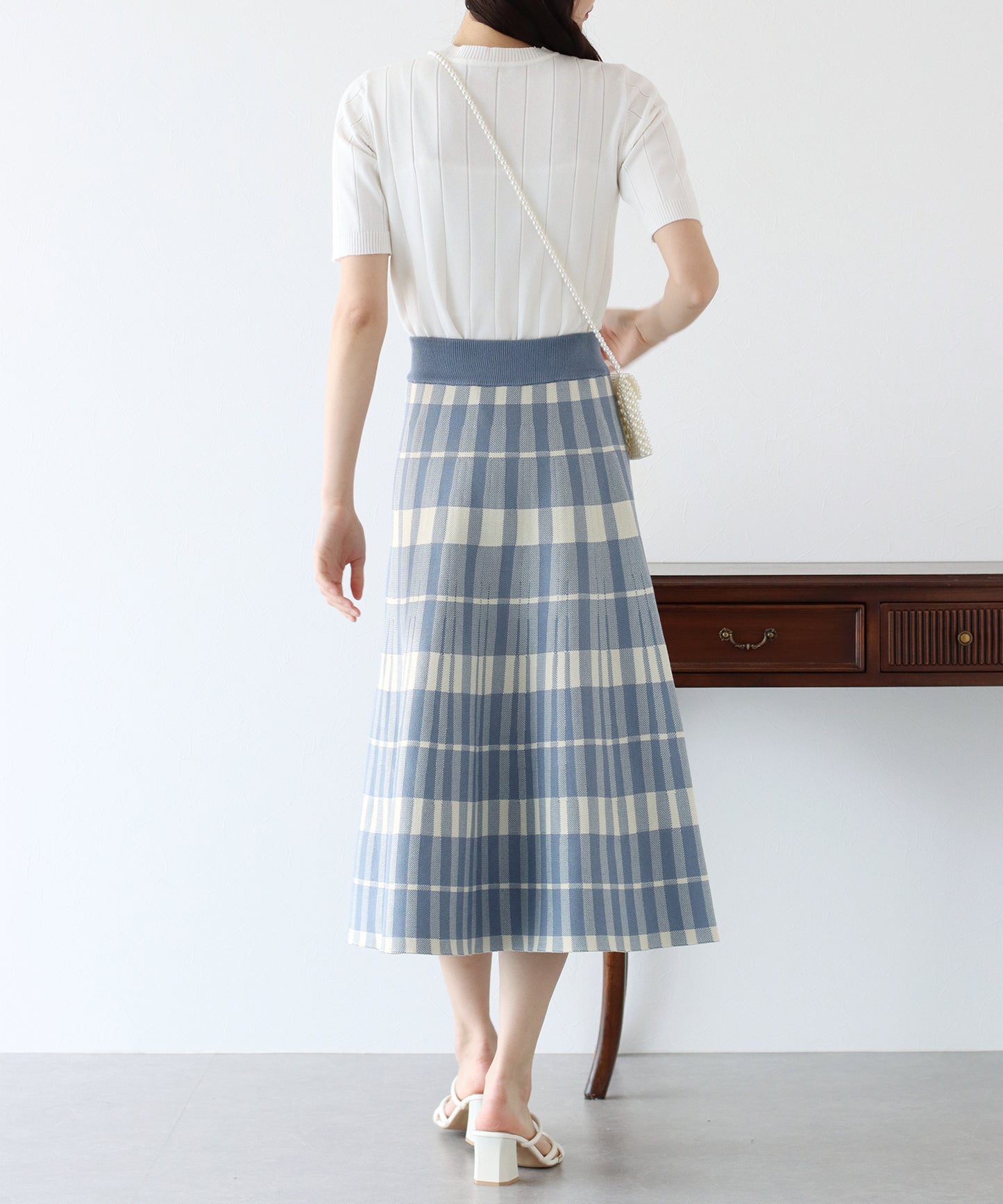 【SALE】チェックニットスカート