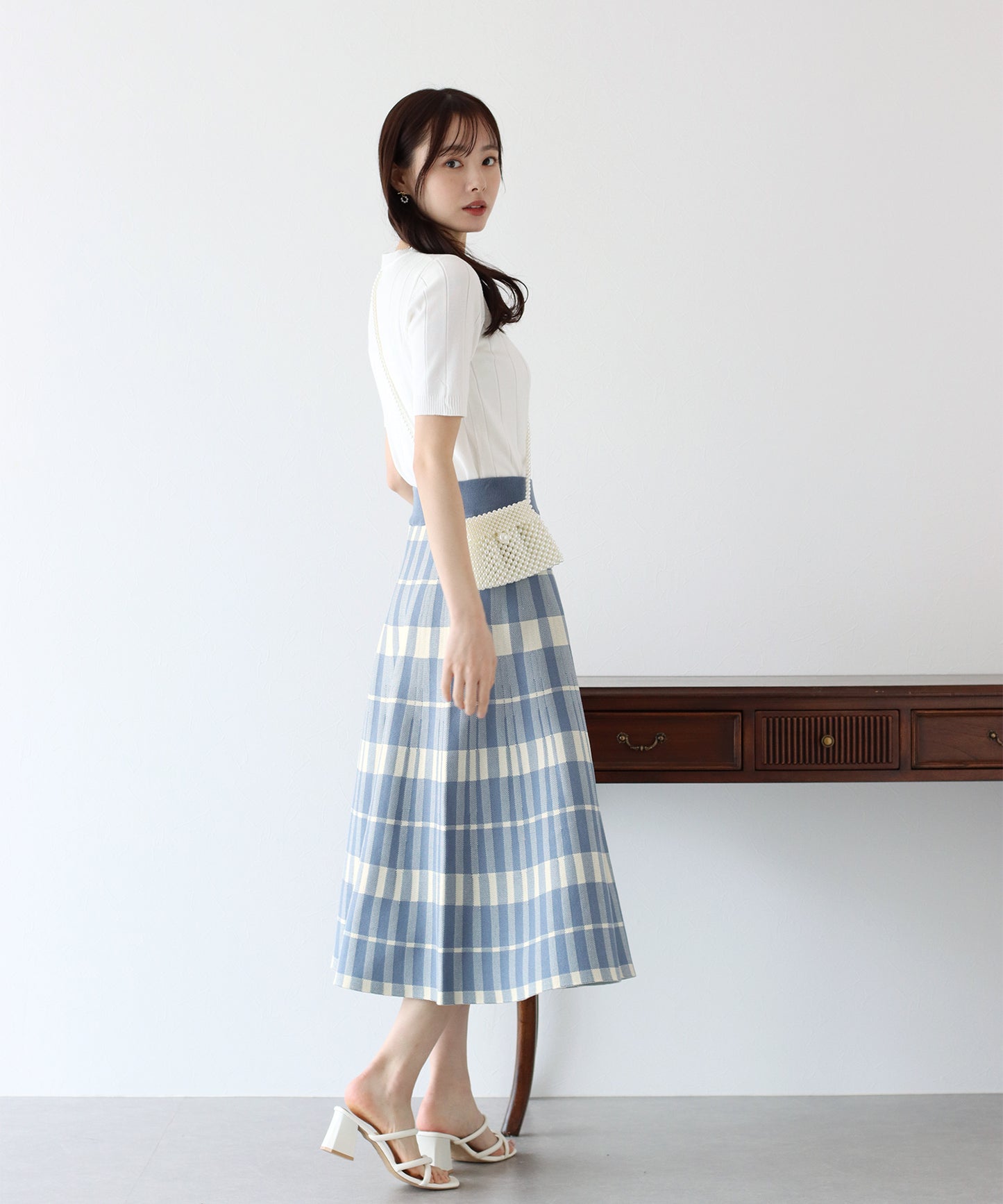 【SALE】チェックニットスカート