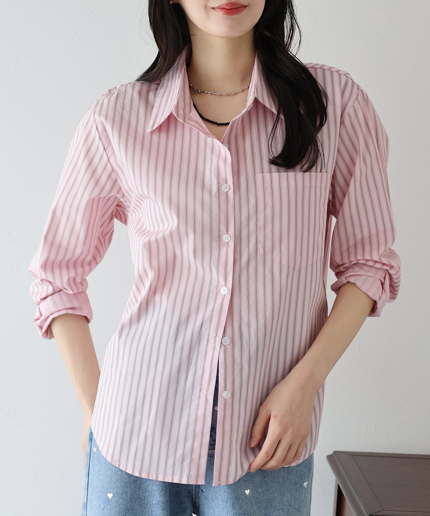 【SALE】カラーストライプシャツ【ネコポス】