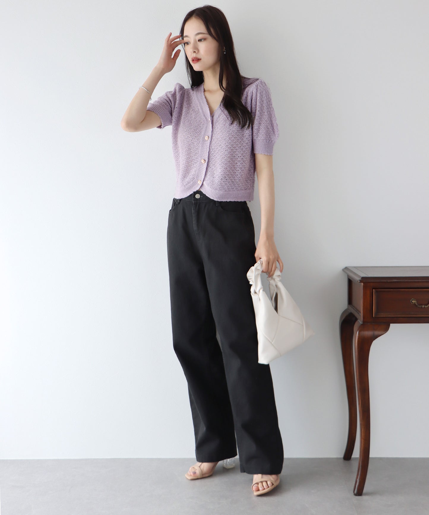 【SALE】パールボタンカーディガン
