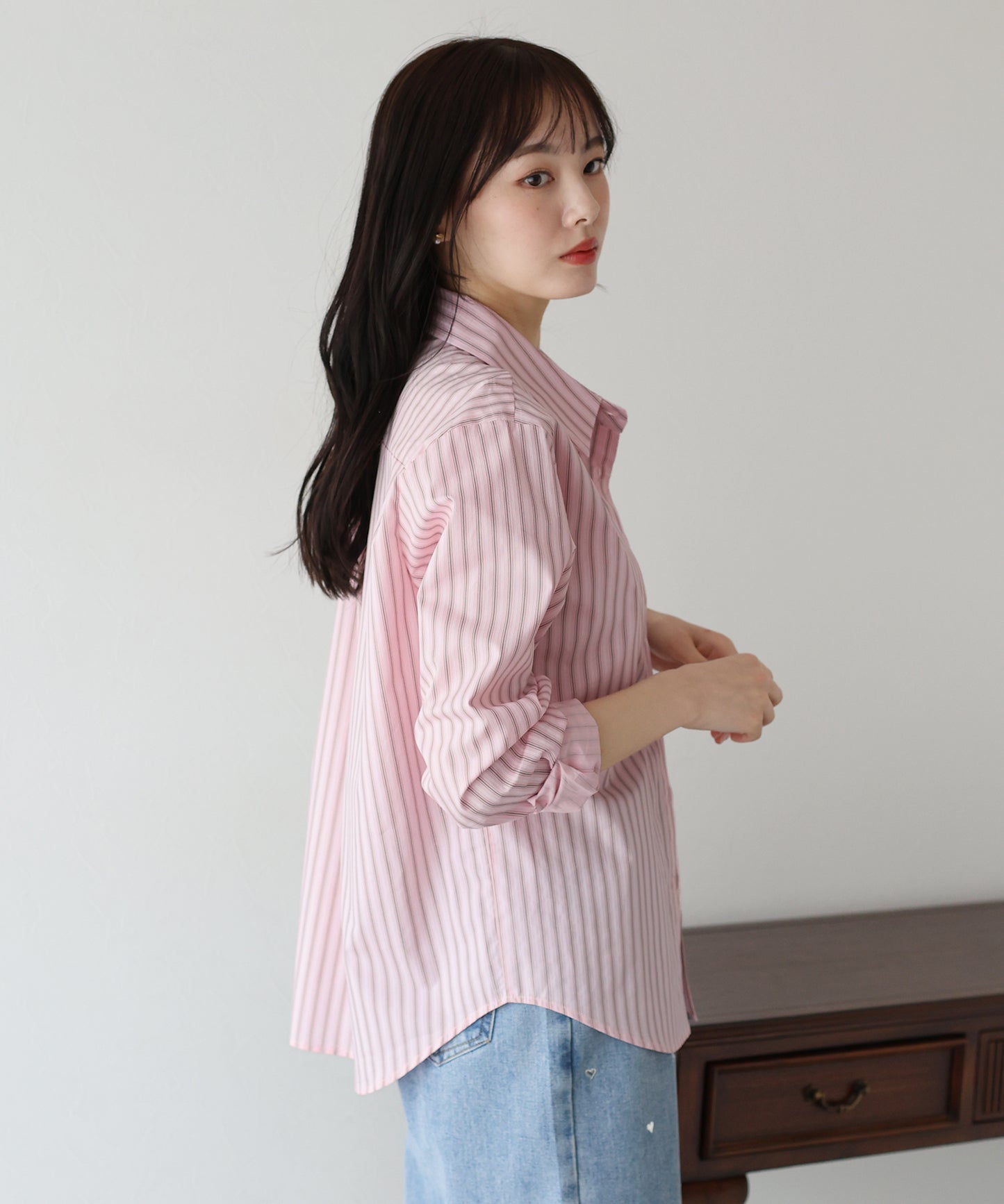 【SALE】カラーストライプシャツ【ネコポス】