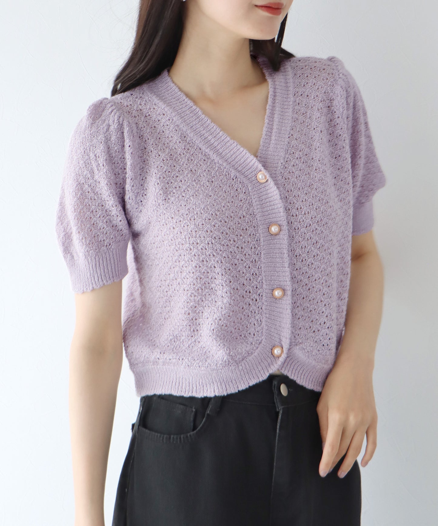 【SALE】パールボタンカーディガン