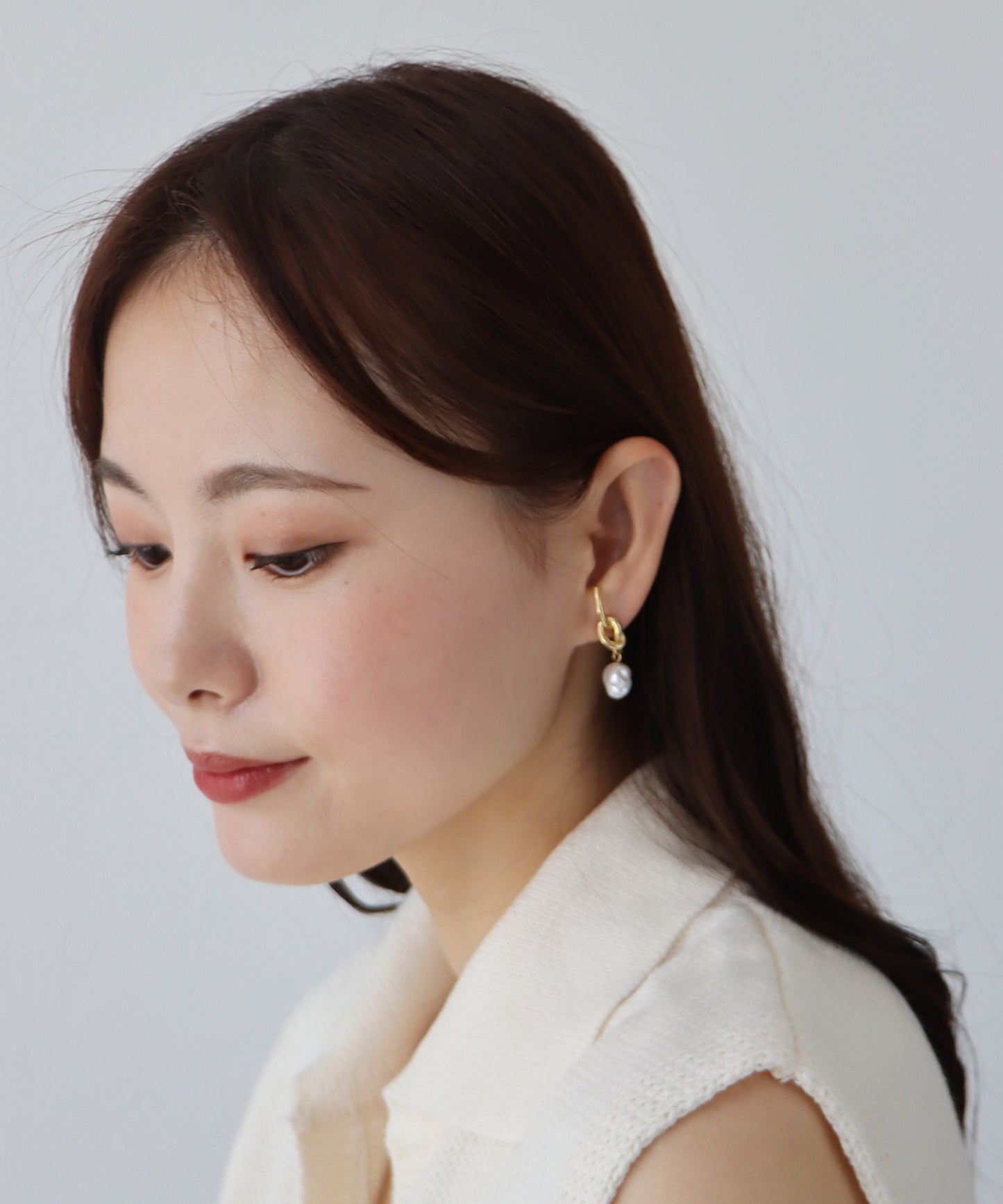 淡水パールノットピアス【ネコポス】